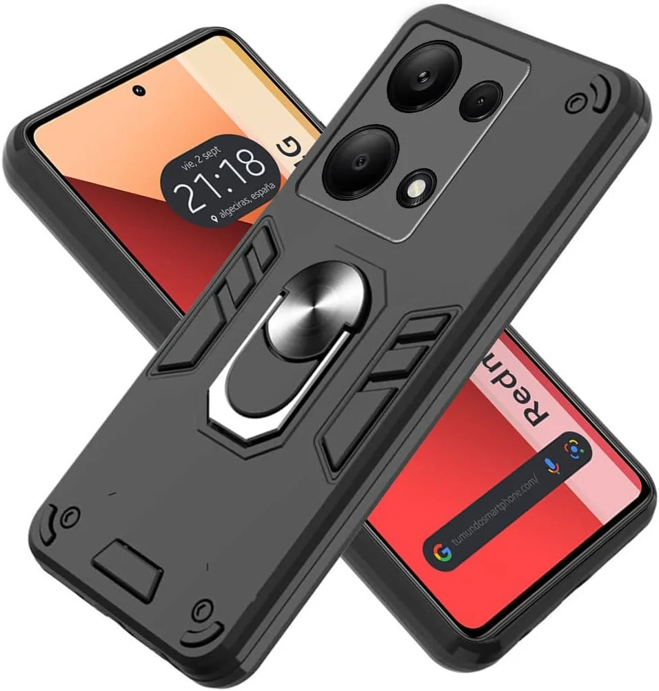 قاب محافظ زرهی مقاوم Tumundosmartphone با حلقه چرخان مشکی برای شیائومی Redmi Note 13 Pro 4G قاب محافظ زرهی مقاوم Tumundosmartphone با حلقه چرخان مشکی برای شیائومی Redmi Note 13 Pro 4G