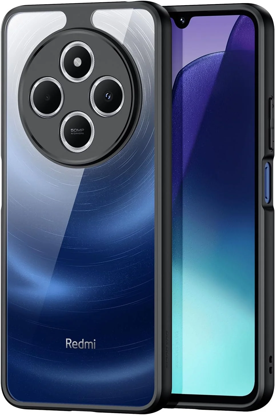 قاب محافظ باریک و مات سری Aimo داکس دوکیس برای شیائومی ردمی 14C/14R/A4/Poco C75 - محافظت در برابر ضربه و لغزش - مشکی