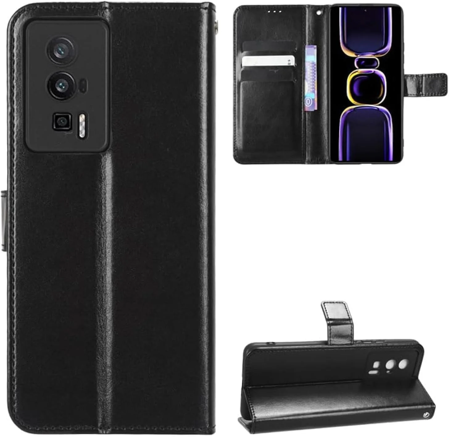 کیف پول چرمی سازگار با گوشی شیائومی پوکو F5 پرو 5G، دارای جای کارت اعتباری، قاب محافظ گوشی تاشو، ضد ضربه، مناسب برای آقایان و بانوان (مشکی) کیف پول چرمی سازگار با گوشی شیائومی پوکو F5 پرو 5G، دارای جای کارت اعتباری، قاب محافظ گوشی تاشو، ضد ضربه، مناسب برای آقایان و بانوان (مشکی)