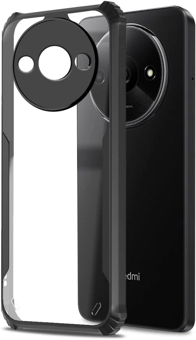 کاور محافظ گوشی ردمی A3 مدل Zubitech | محافظت 360 درجه | کاور پشتی شفاف ضد ضربه | شفاف (مشکی)