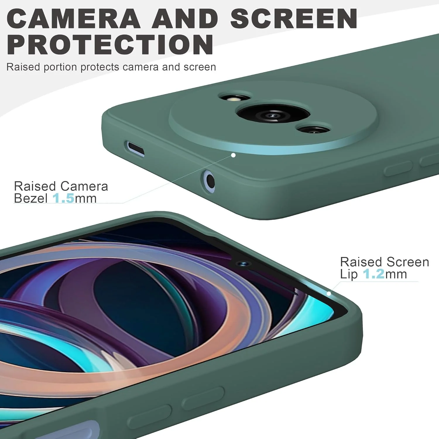 قاب سیلیکونی برای گوشی شیائومی ردمی A3 4G به همراه یک محافظ صفحه نمایش شیشه ای حرارت دیده، کاور گوشی نرم، ضد ضربه، ضد گرد و غبار و ضد لغزش برای شیائومی ردمی A3 4G - سبز قاب سیلیکونی برای گوشی شیائومی ردمی A3 4G به همراه یک محافظ صفحه نمایش شیشه ای حرارت دیده، کاور گوشی نرم، ضد ضربه، ضد گرد و غبار و ضد لغزش برای شیائومی ردمی A3 4G - سبز