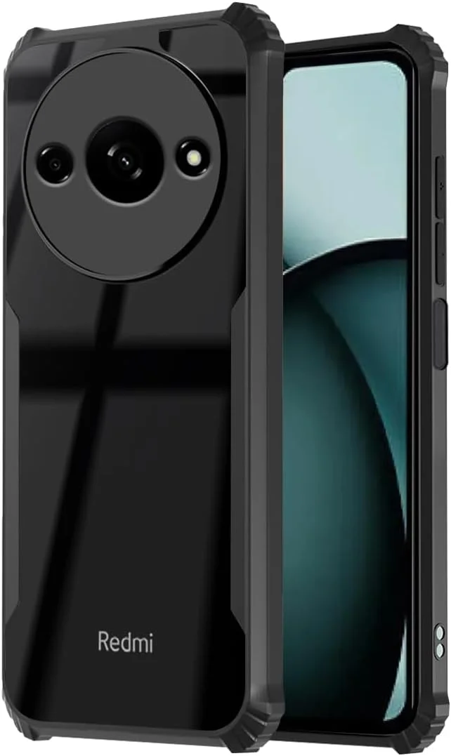 کاور محافظ گوشی ردمی A3 مدل Zubitech | محافظت 360 درجه | کاور پشتی شفاف ضد ضربه | شفاف (مشکی)