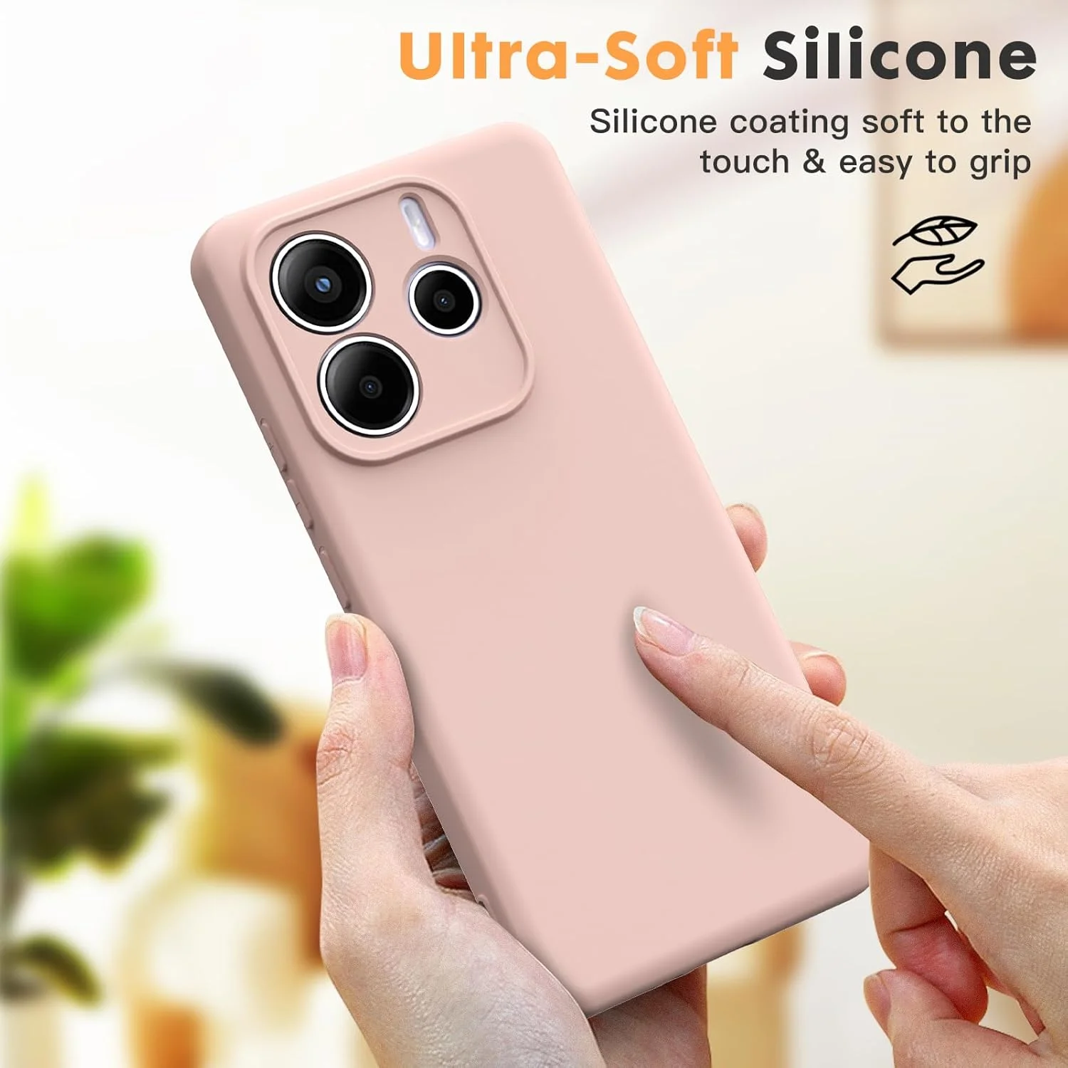 کاور سیلیکونی مایع فوق العاده نازک و با کیفیت برای گوشی شیائومی ردمی نوت 14 5G - صورتی