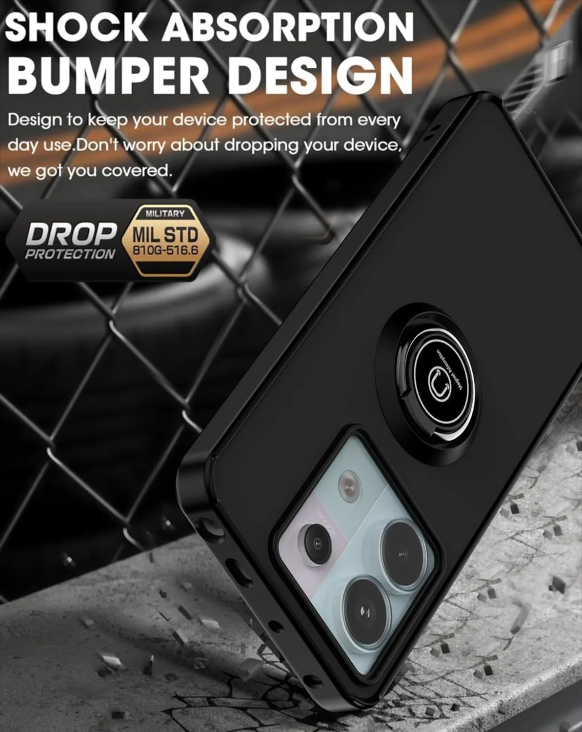 قاب محافظ ضد ضربه شیائومی ردمی نوت 13 پرو 5G، کاور زرهی حلقه مغناطیسی با پایه، قاب مات یخ زده، سبک وزن با جذب ضربه درجه نظامی برای ردمی نوت 13 پرو 5G (مشکی) قاب محافظ ضد ضربه شیائومی ردمی نوت 13 پرو 5G، کاور زرهی حلقه مغناطیسی با پایه، قاب مات یخ زده، سبک وزن با جذب ضربه درجه نظامی برای ردمی نوت 13 پرو 5G (مشکی)