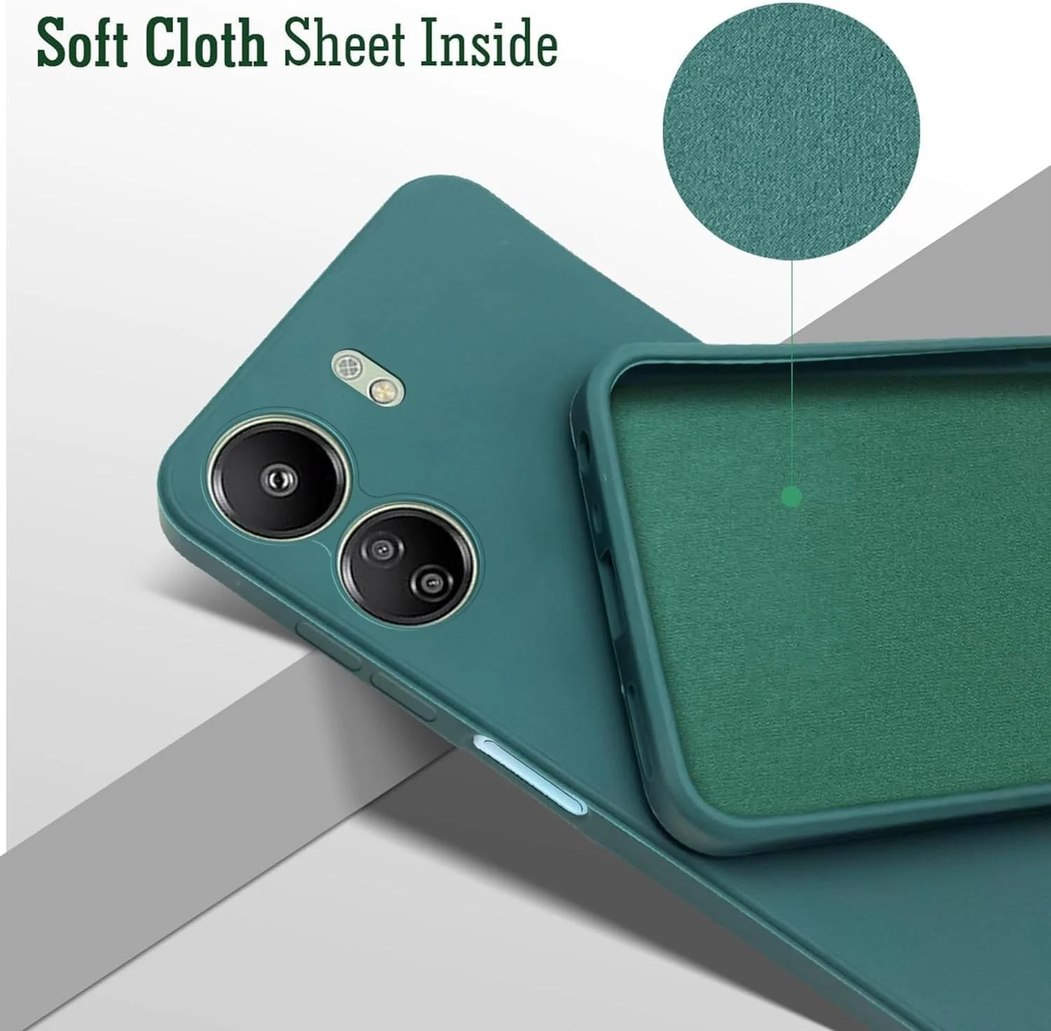 کاور محافظ سیلیکونی نرم و سبک ZEGE سازگار با گوشی شیائومی Redmi 13C 4G / Poco C65 با محافظت از دوربین - سبز