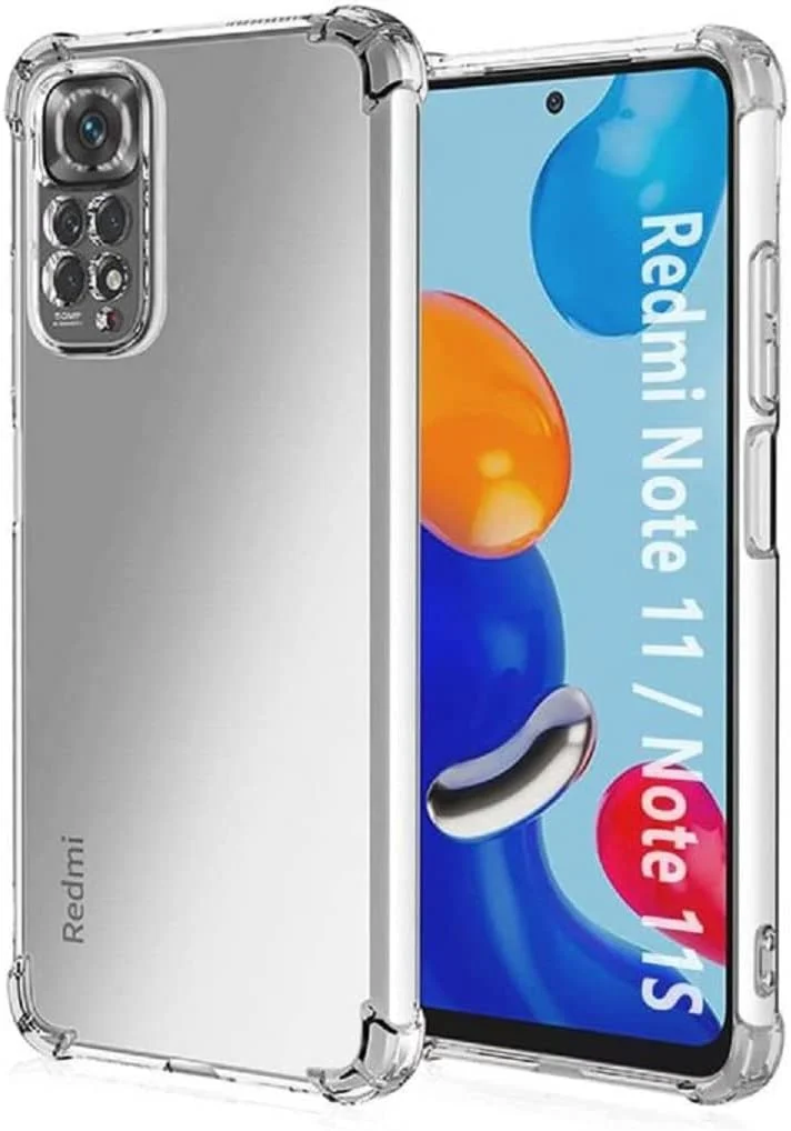 کاور محافظ ژله ای شفاف مناسب برای گوشی شیائومی ردمی نوت 11 4G / ردمی نوت 11s 4G، ساخته شده از TPU نرم و سیلیکون، سبک و مقاوم در برابر ضربه، با محافظت از دوربین