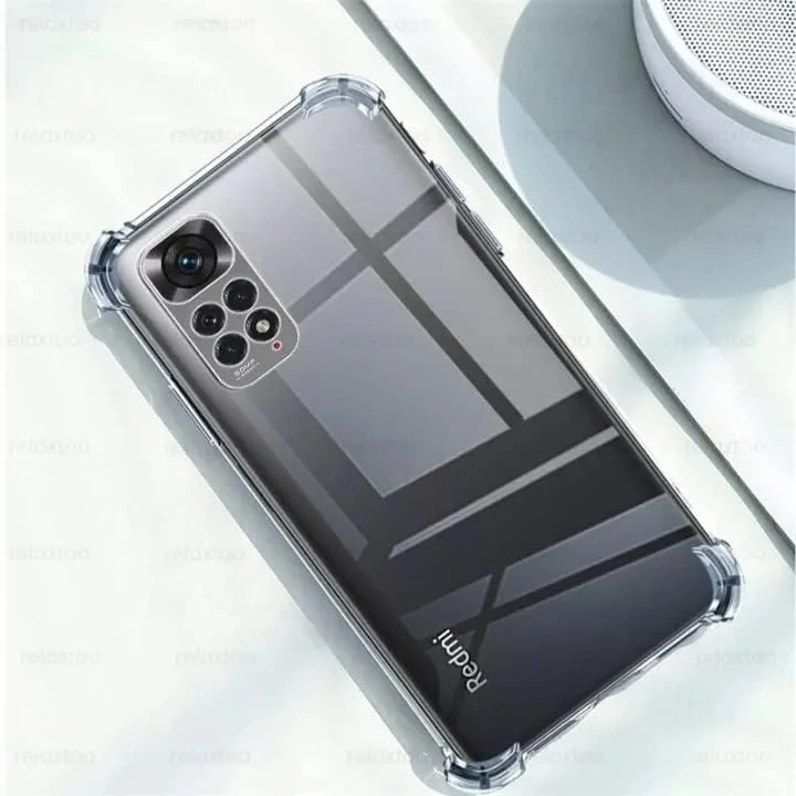 کاور محافظ ژله ای شفاف مناسب برای گوشی شیائومی ردمی نوت 11 4G / ردمی نوت 11s 4G، ساخته شده از TPU نرم و سیلیکون، سبک و مقاوم در برابر ضربه، با محافظت از دوربین