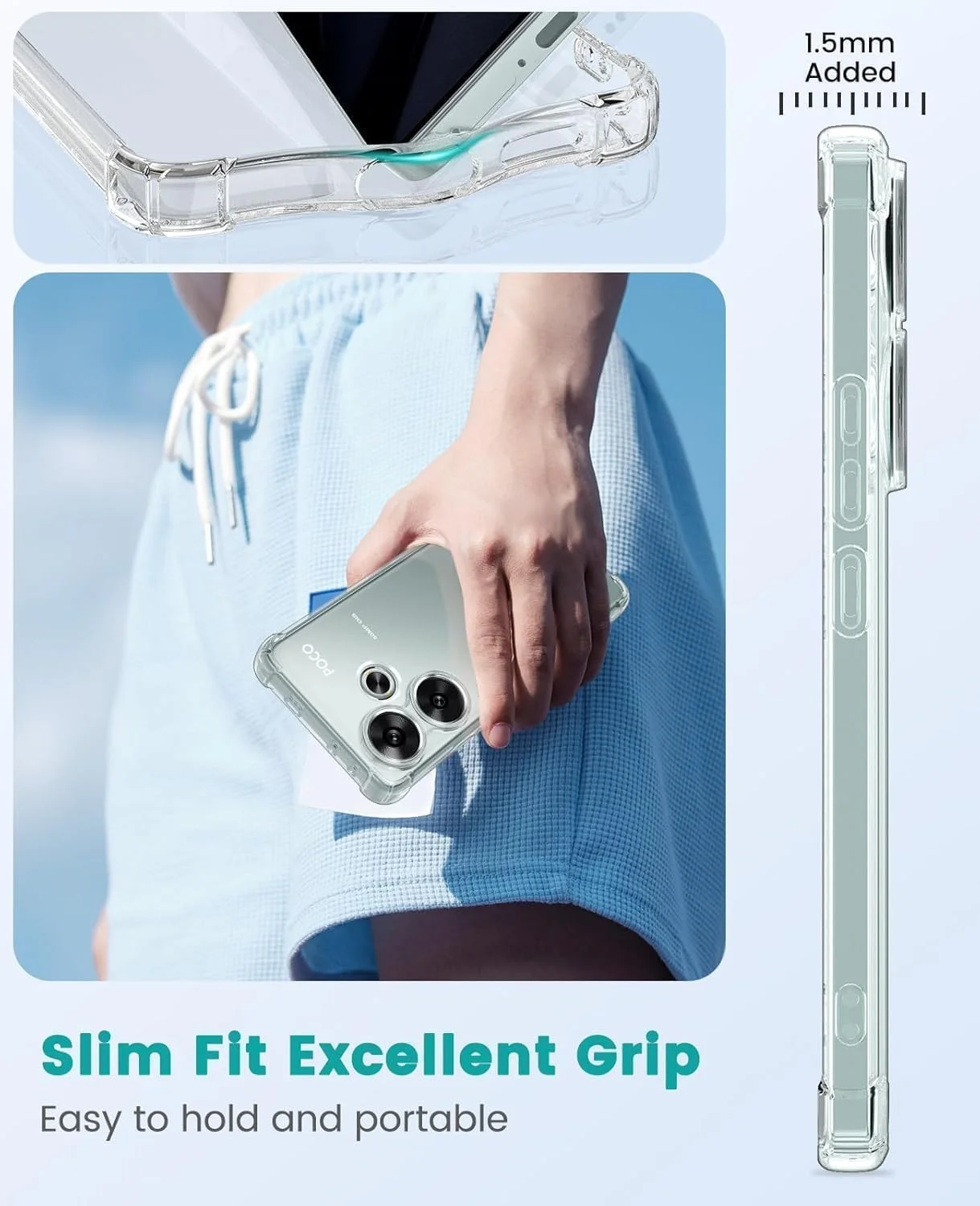 قاب محافظ ژله ای شفاف ضربه گیر شیائومی ردمی 13 4G / ردمی نوت 13R مدل ایرکوشن قاب محافظ ژله ای شفاف ضربه گیر شیائومی ردمی 13 4G / ردمی نوت 13R مدل ایرکوشن