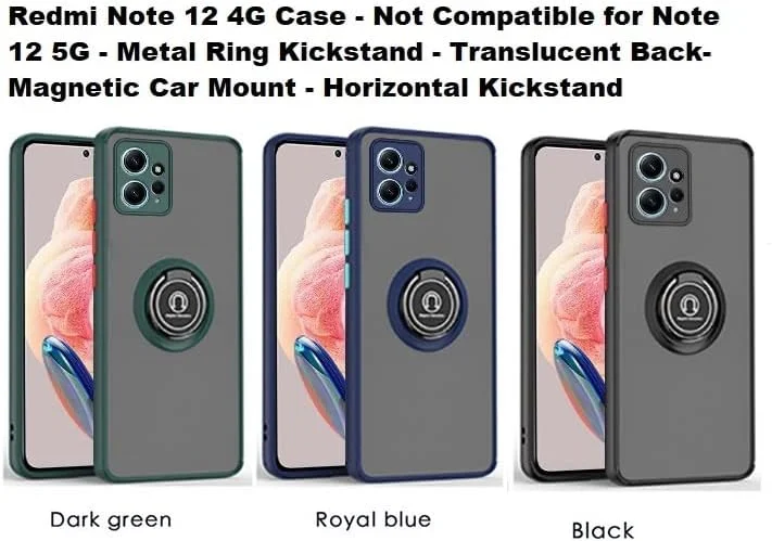 کاور محافظ گوشی شیائومی ردمی نوت 12 4G زوبی تک: کاور محافظ TPU آبی رنگ با حلقه فلزی چرخان، پایه استند، قابلیت اتصال به هولدر مغناطیسی خودرو، ضد ضربه کاور محافظ گوشی شیائومی ردمی نوت 12 4G زوبی تک: کاور محافظ TPU آبی رنگ با حلقه فلزی چرخان، پایه استند، قابلیت اتصال به هولدر مغناطیسی خودرو، ضد ضربه