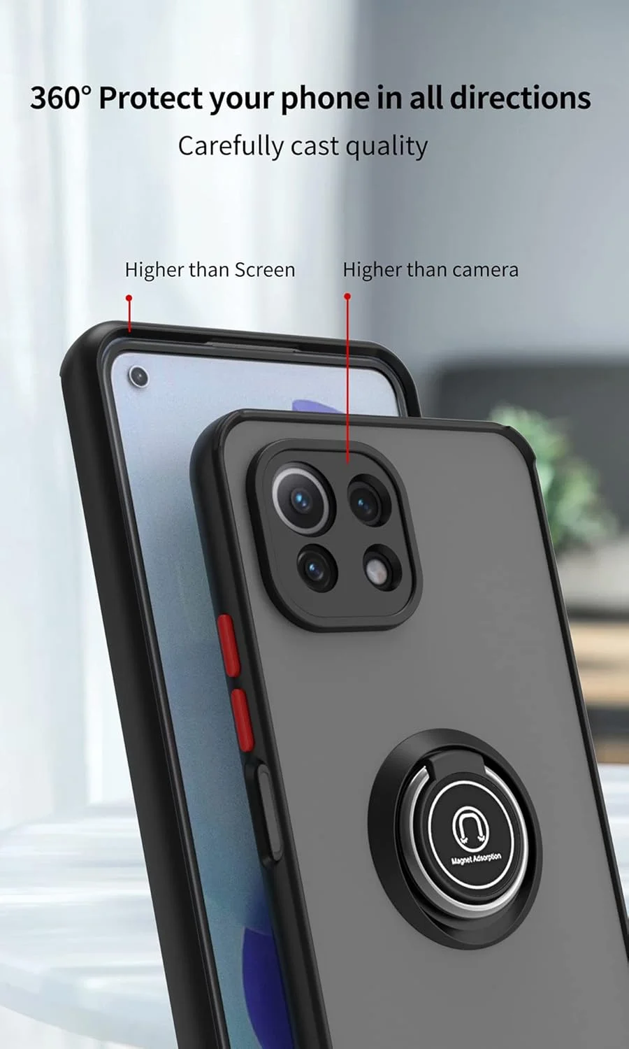 قاب محافظ گوشی شیائومی ردمی A1 مدل JIAFEI، ضد ضربه، سیلیکونی، پوشش محافظ نیمه شفاف مات PC/TPU با پایه انگشتی مغناطیسی چرخان 360 درجه - آبی آسمانی قاب محافظ گوشی شیائومی ردمی A1 مدل JIAFEI، ضد ضربه، سیلیکونی، پوشش محافظ نیمه شفاف مات PC/TPU با پایه انگشتی مغناطیسی چرخان 360 درجه - آبی آسمانی