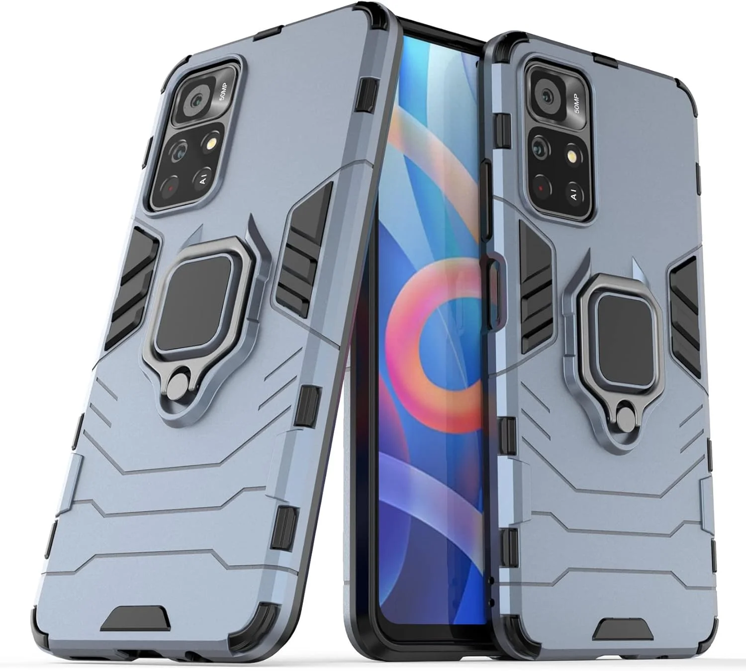 کاور محافظ دو لایه 2ndSpring برای گوشی شیائومی پوکو M4 پرو 5G / ردمی نوت 11، ضد ضربه و مقاوم با استند