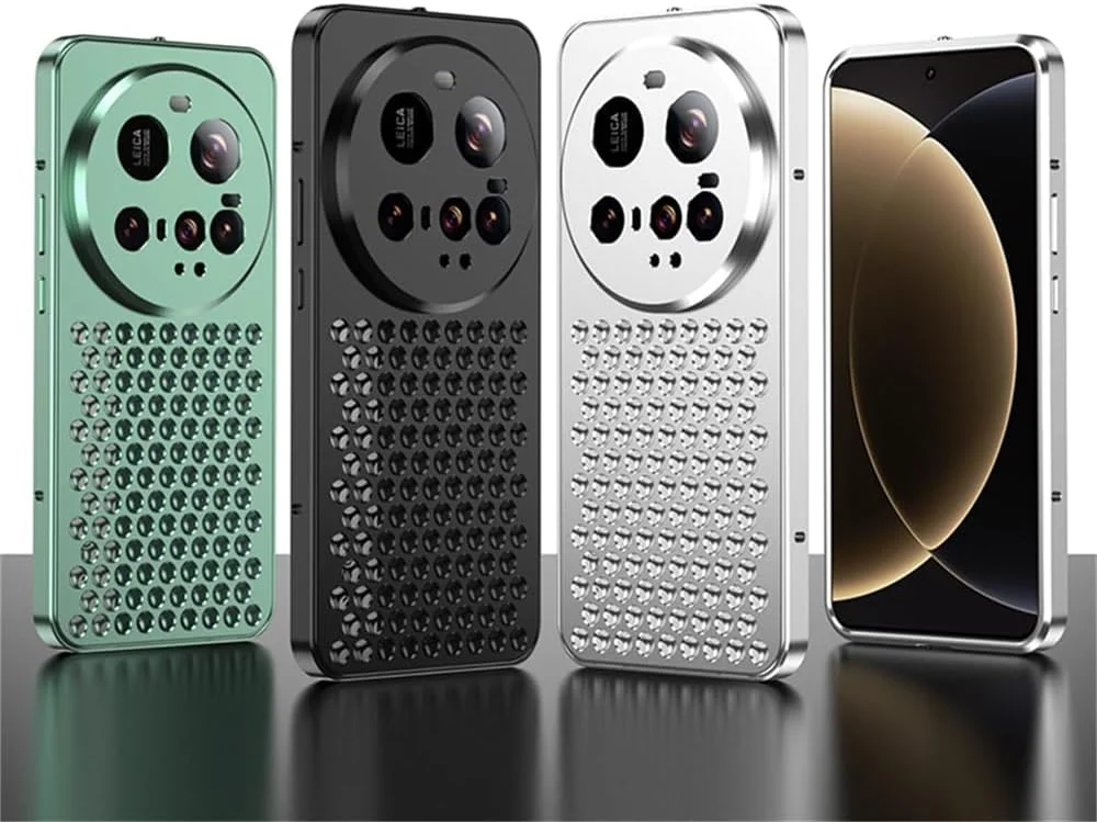 کاور آلومینیومی دفع حرارت برای شیائومی 15 اولترا، کاور فلزی ضد ضربه و ضد خش لانه زنبوری لوکس AZONEE (نقره ای)