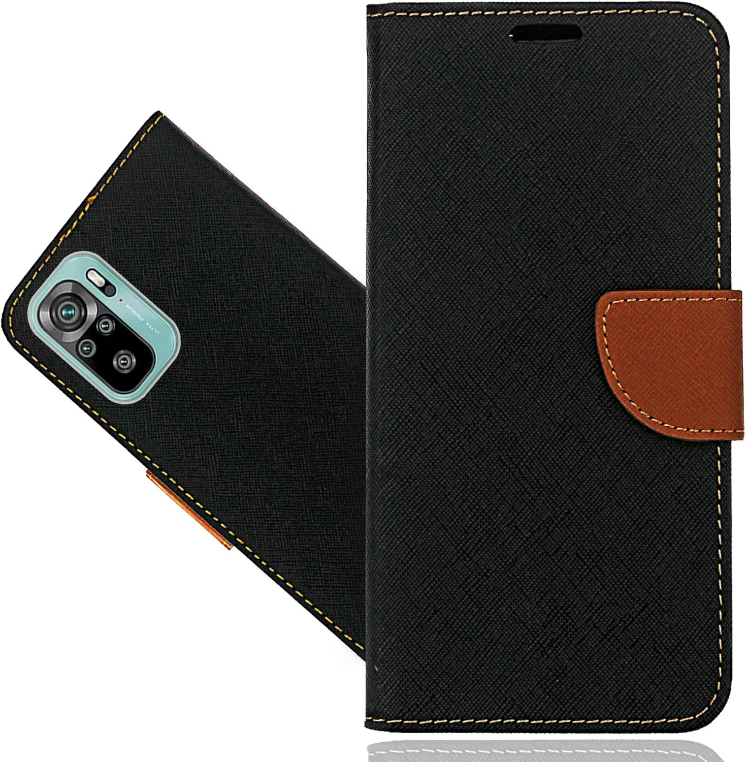 کیف چرمی برای گوشی شیائومی ردمی نوت 10 پرو/پرو مکس، کیف پول تاشو چرمی مغناطیسی با جای کارت و پایه نگهدارنده