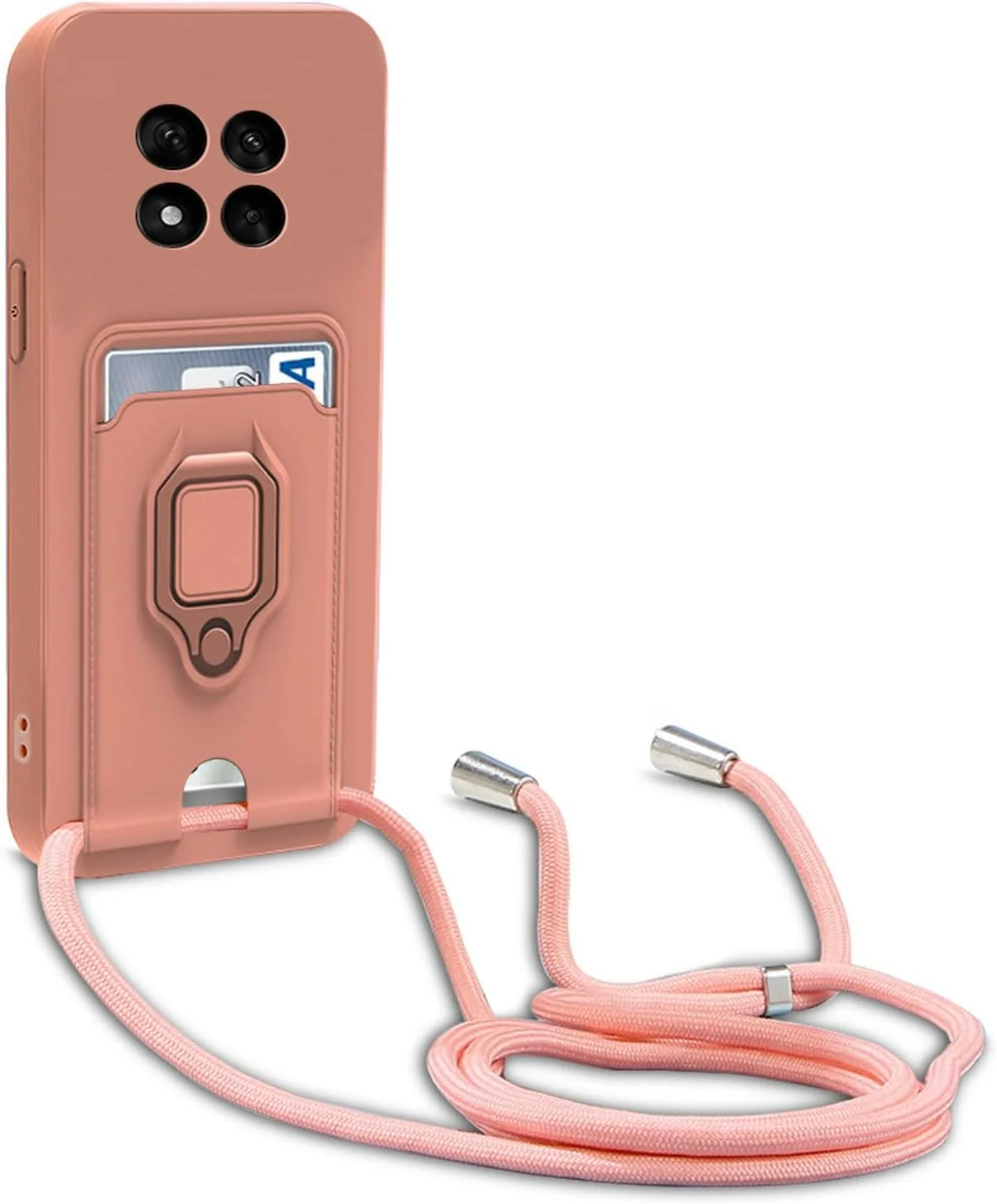 قاب بند دار سازگار با گوشی شیائومی ردمی نوت 14 پرو پلاس 5G/پرو+ 5G (6.67 اینچ)، قاب سیلیکونی محافظ دوربین - صورتی