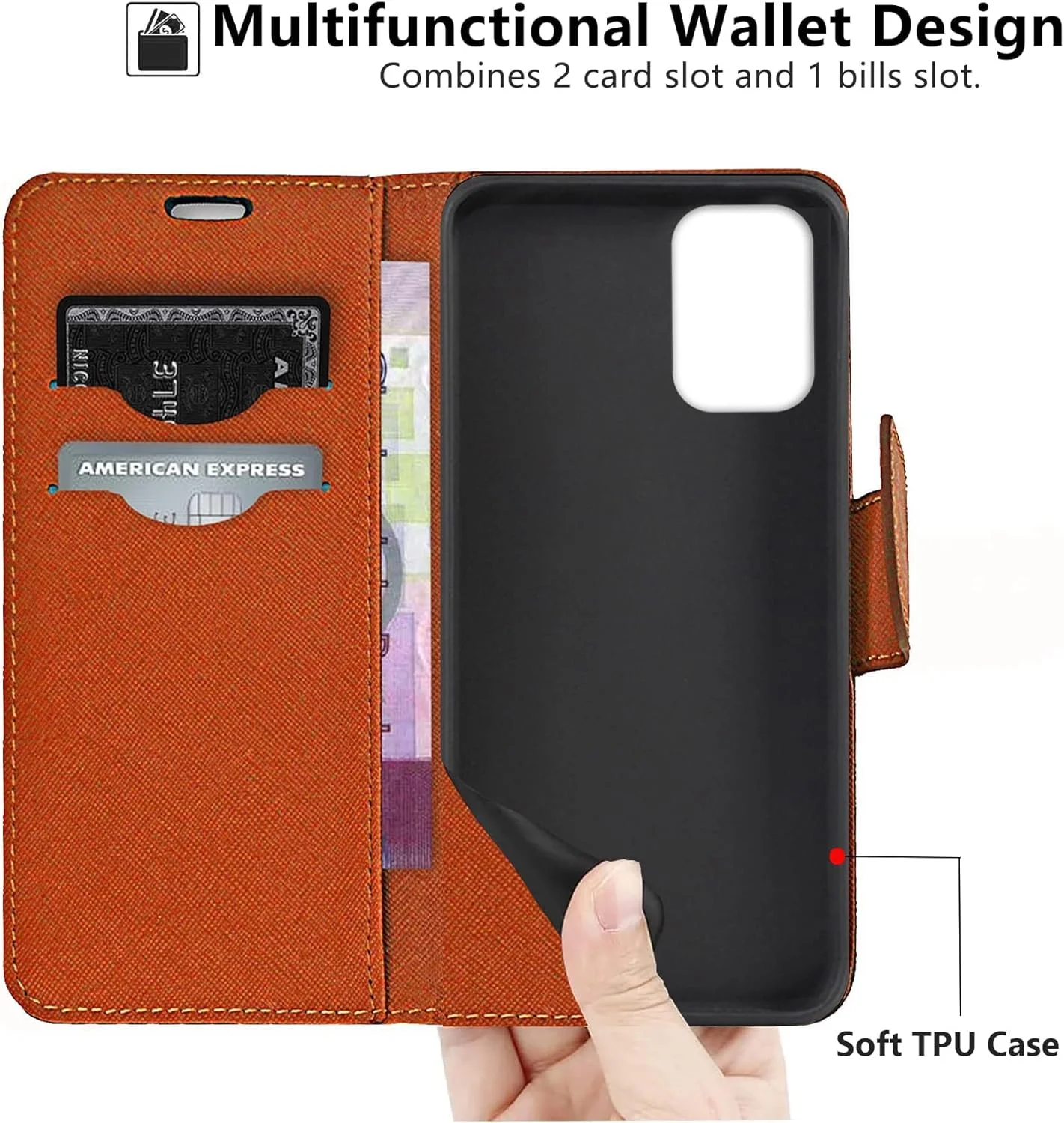 کیف چرمی برای گوشی شیائومی ردمی نوت 10 پرو/پرو مکس، کیف پول تاشو چرمی مغناطیسی با جای کارت و پایه نگهدارنده