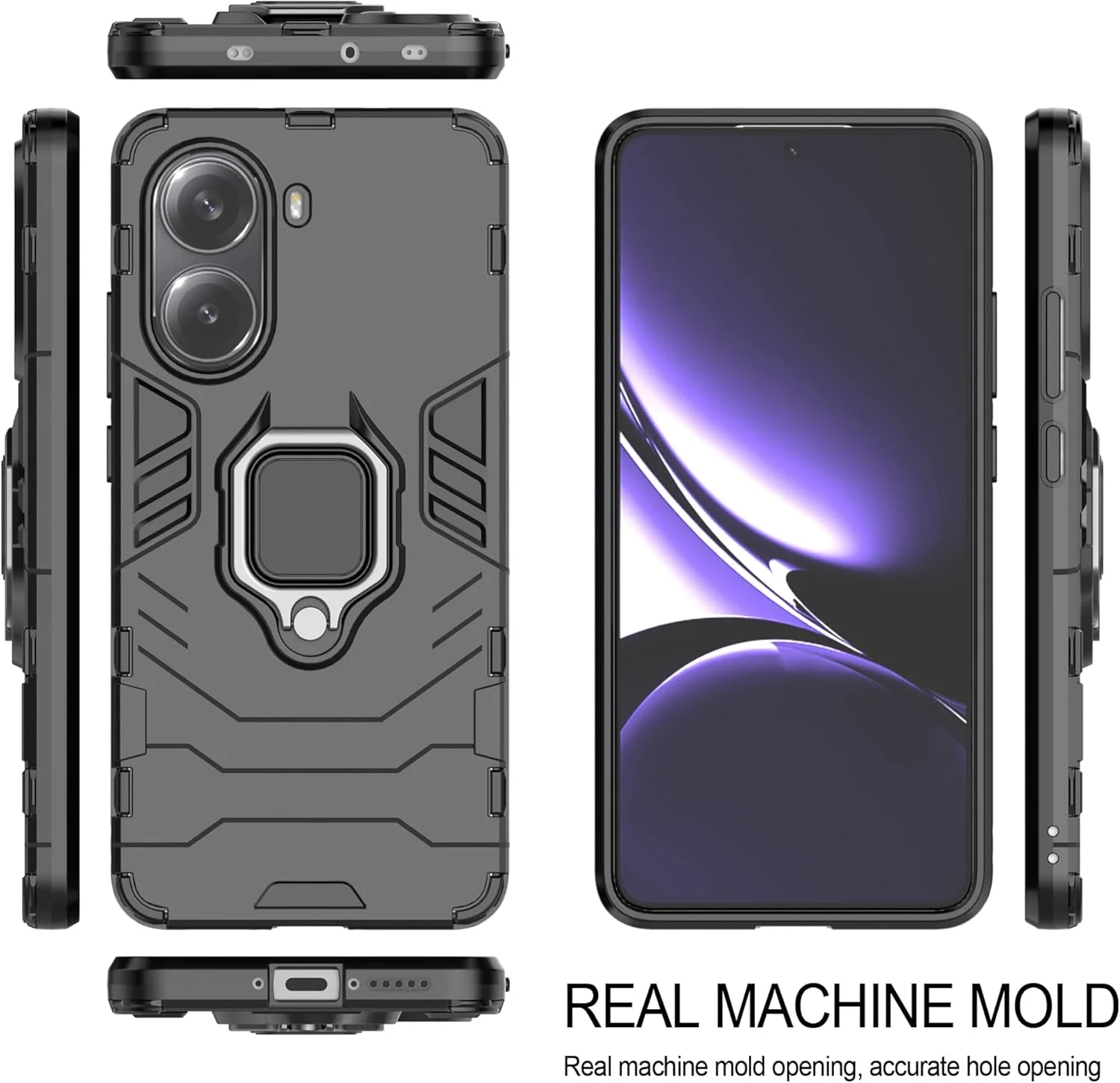 قاب محافظ گوشی شیائومی پوکو X7 پرو 5G/شیائومی پوکو F7 به همراه 2 عدد محافظ صفحه نمایش، استند چرخان 360 درجه، سازگار با هولدر مغناطیسی خودرو، رنگ مشکی قاب محافظ گوشی شیائومی پوکو X7 پرو 5G/شیائومی پوکو F7 به همراه 2 عدد محافظ صفحه نمایش، استند چرخان 360 درجه، سازگار با هولدر مغناطیسی خودرو، رنگ مشکی