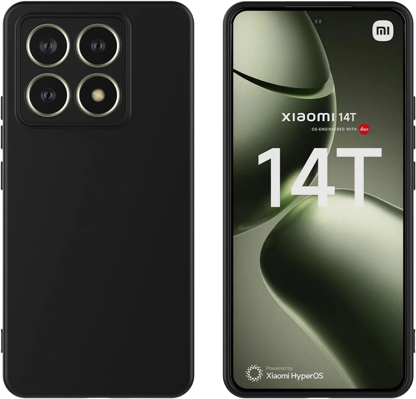 قاب محافظ گوشی شیائومی 14T Pro، روکش لاستیکی مات سیلیکونی نرم TPU با محافظت از دوربین، قاب پشتی انعطاف پذیر برای شیائومی 14T Pro (2024) - مشکی