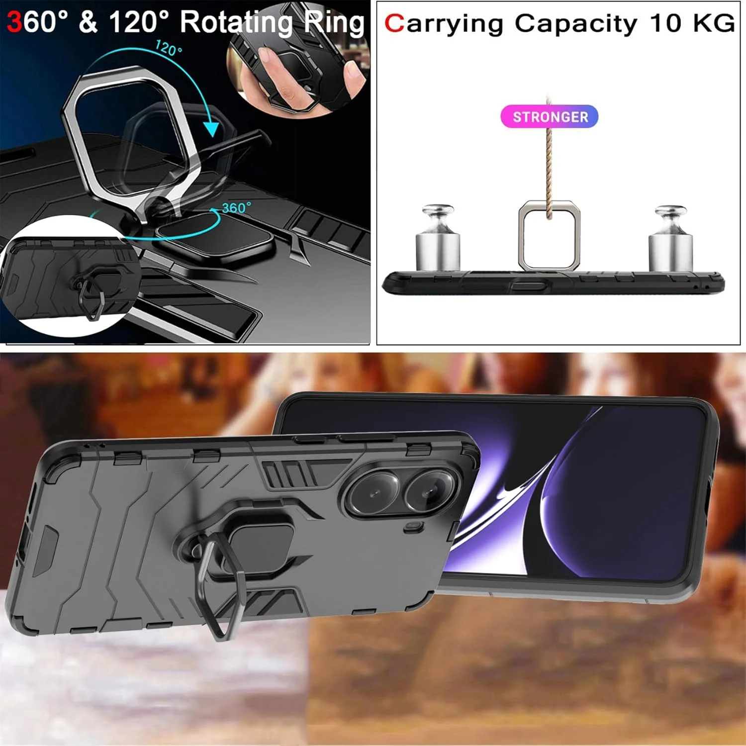 قاب محافظ گوشی شیائومی پوکو X7 پرو 5G/شیائومی پوکو F7 به همراه 2 عدد محافظ صفحه نمایش، استند چرخان 360 درجه، سازگار با هولدر مغناطیسی خودرو، رنگ مشکی قاب محافظ گوشی شیائومی پوکو X7 پرو 5G/شیائومی پوکو F7 به همراه 2 عدد محافظ صفحه نمایش، استند چرخان 360 درجه، سازگار با هولدر مغناطیسی خودرو، رنگ مشکی