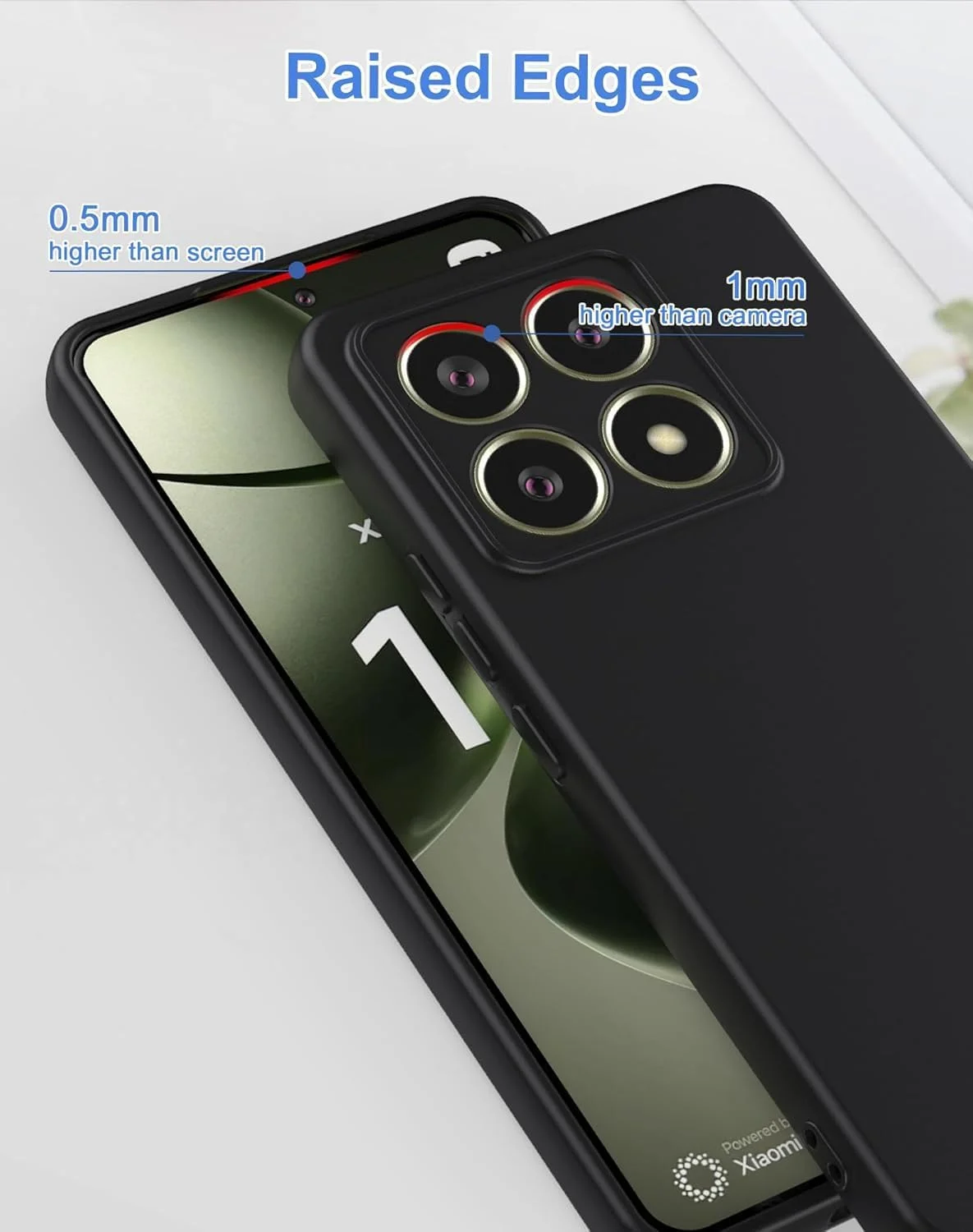 قاب محافظ گوشی شیائومی 14T Pro، روکش لاستیکی مات سیلیکونی نرم TPU با محافظت از دوربین، قاب پشتی انعطاف پذیر برای شیائومی 14T Pro (2024) - مشکی