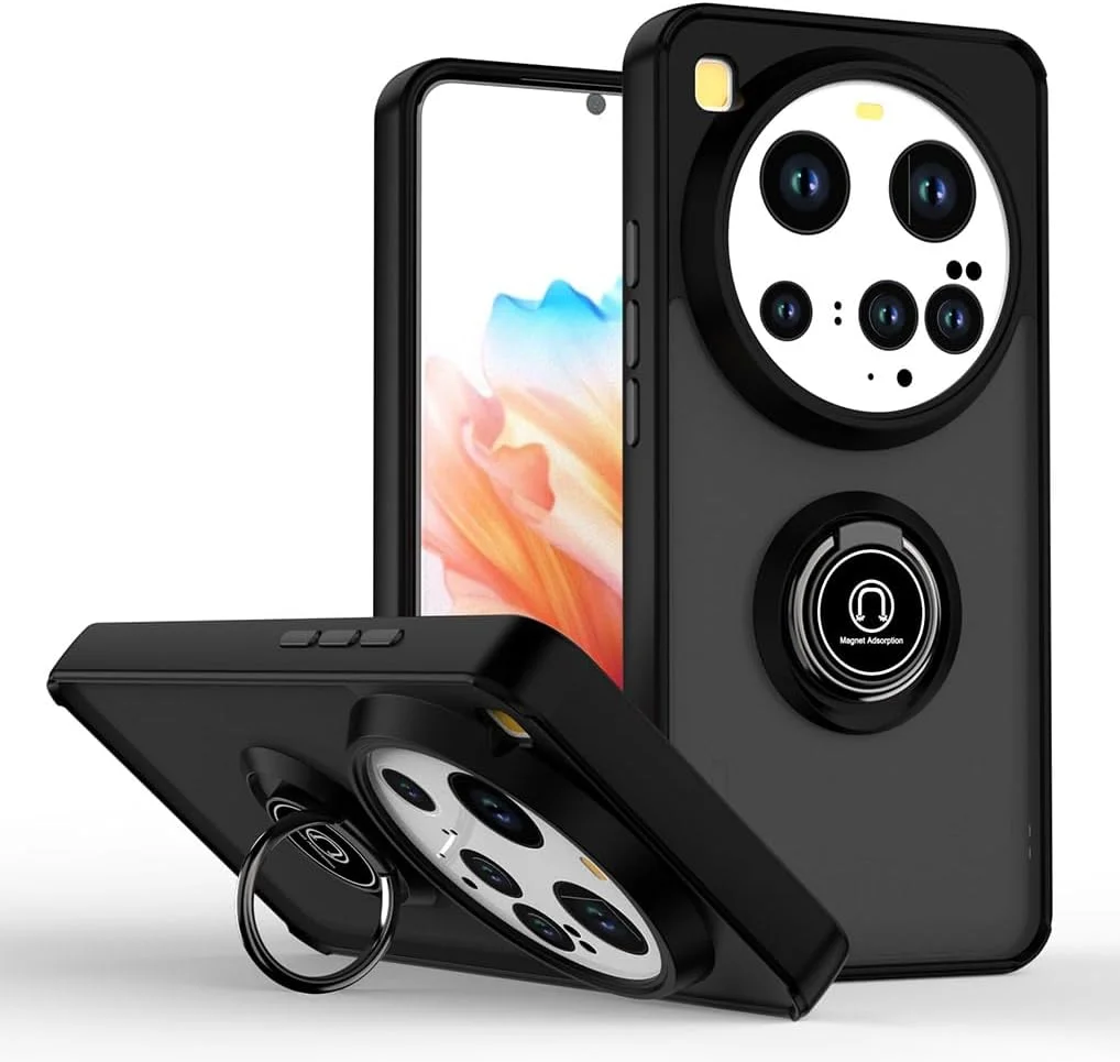 کاور محافظ گوشی شیائومی 15 Ultra مدل SEAHAI، قاب محافظ سخت PC نیمه شفاف مات، بامپر سیلیکونی TPU ضد ضربه و ضد خش با حلقه نگهدارنده 360 درجه، مشکی کاور محافظ گوشی شیائومی 15 Ultra مدل SEAHAI، قاب محافظ سخت PC نیمه شفاف مات، بامپر سیلیکونی TPU ضد ضربه و ضد خش با حلقه نگهدارنده 360 درجه، مشکی