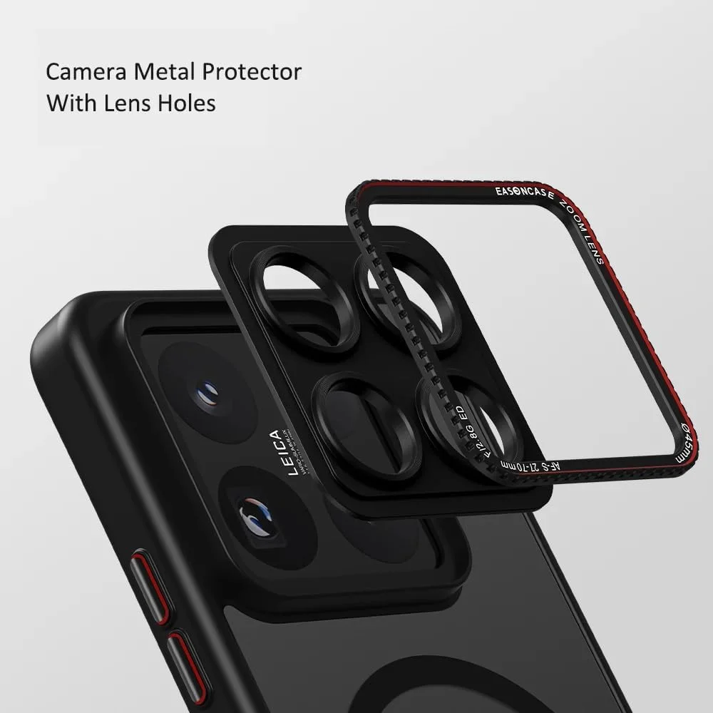 قاب مغناطیسی Gruattreay سازگار با Xiaomi 15 Pro، کاور پشتی نیمه شفاف مات سبک وزن، محافظت از لنز دوربین، ضد ضربه، کاور محافظ برای Mi 15 Pro (مشکی)