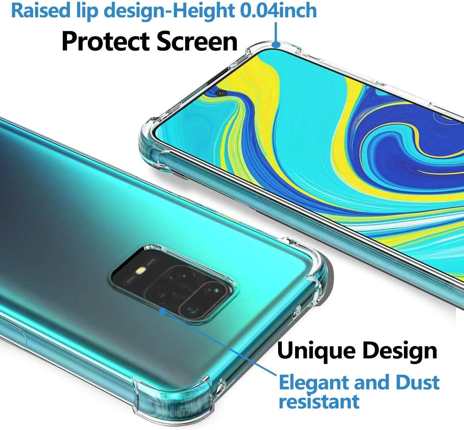 کاور محافظ ژله ای شفاف با گوشه های تقویت شده برای شیائومی ردمی نوت 9S / نوت 9 پرو / نوت 9 پرو کاور محافظ ژله ای شفاف با گوشه های تقویت شده برای شیائومی ردمی نوت 9S / نوت 9 پرو / نوت 9 پرو