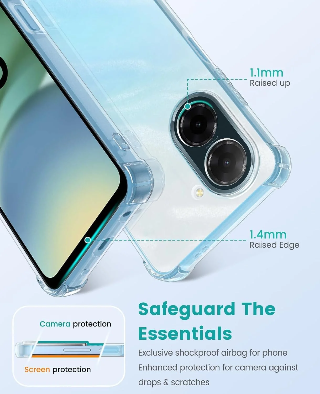 کاور محافظ ژله ای شفاف گوشی شیائومی ردمی A5 4G و پوکو C71 4G، ضربه گیر TPU با گوشه های تقویت شده و ضد خش کاور محافظ ژله ای شفاف گوشی شیائومی ردمی A5 4G و پوکو C71 4G، ضربه گیر TPU با گوشه های تقویت شده و ضد خش