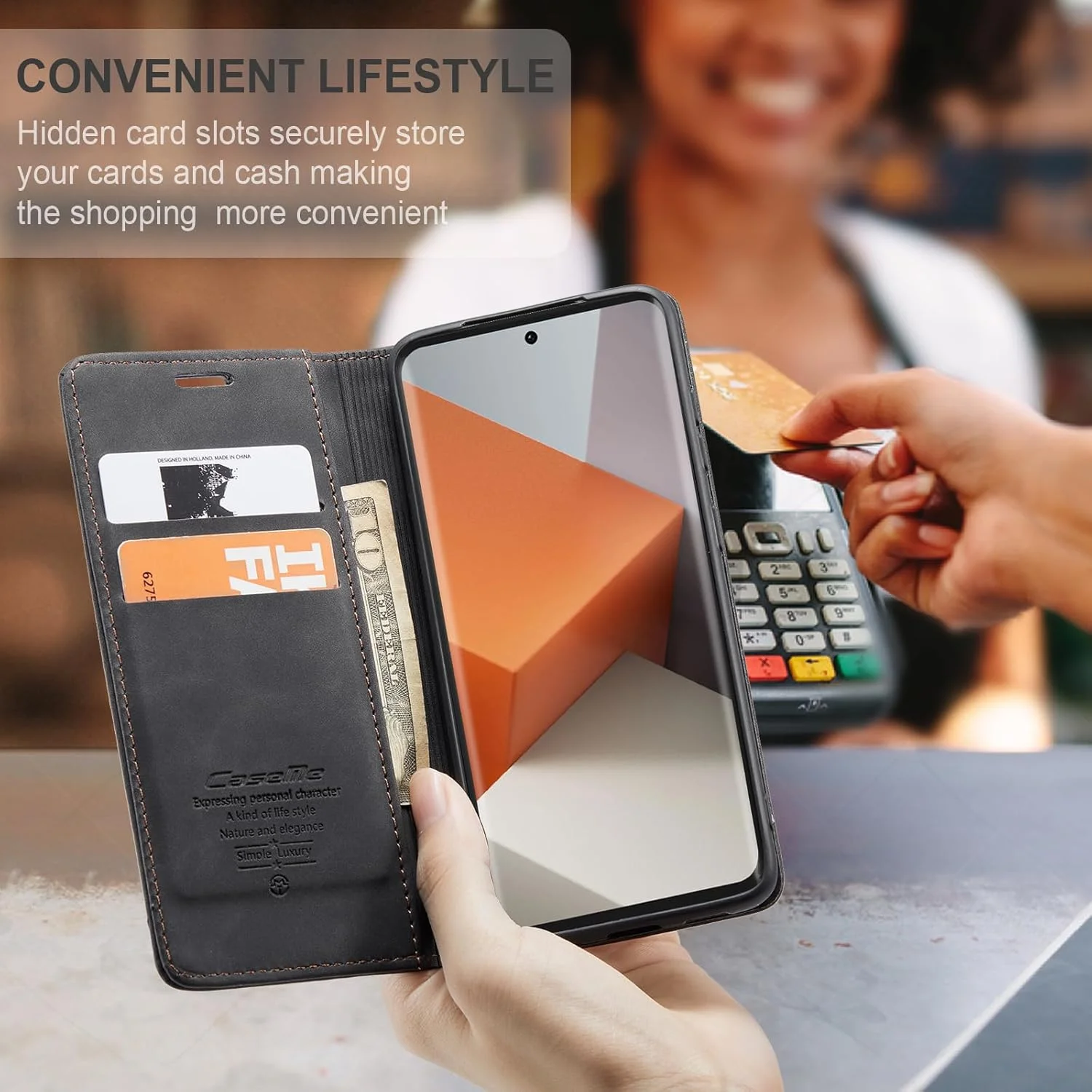 کاور محافظ گوشی شیائومی ردمی نوت 13 پرو پلاس، کاور محافظ مغناطیسی با قابلیت جذب کامل و ضد ضربه، کیف پول چرمی PU با استند مخفی