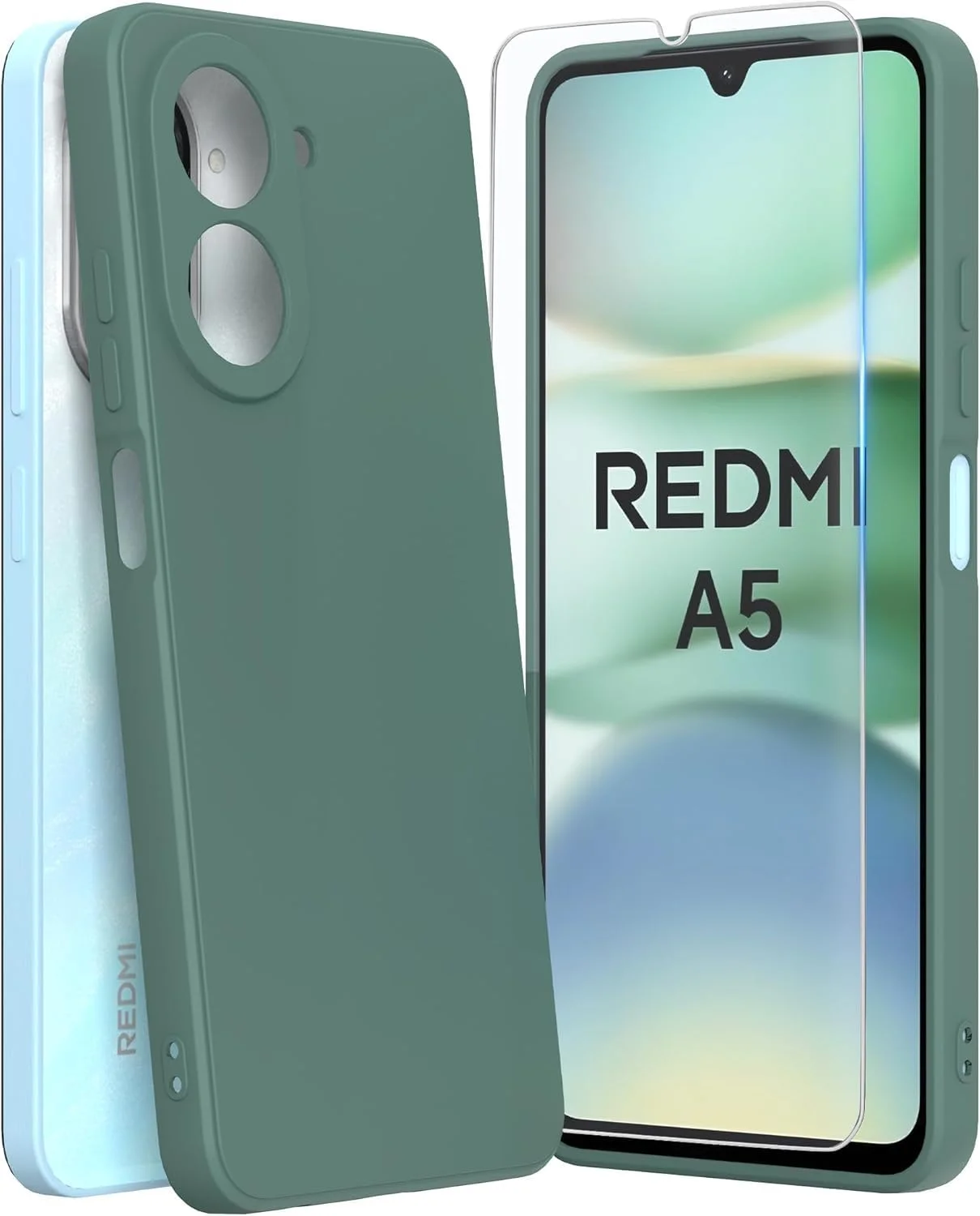قاب سیلیکونی برای ردمی A5 4G، کاور گوشی نرم و ضد ضربه و ضد گرد و غبار TPU با محافظ صفحه نمایش (سبز) قاب سیلیکونی برای ردمی A5 4G، کاور گوشی نرم و ضد ضربه و ضد گرد و غبار TPU با محافظ صفحه نمایش (سبز)