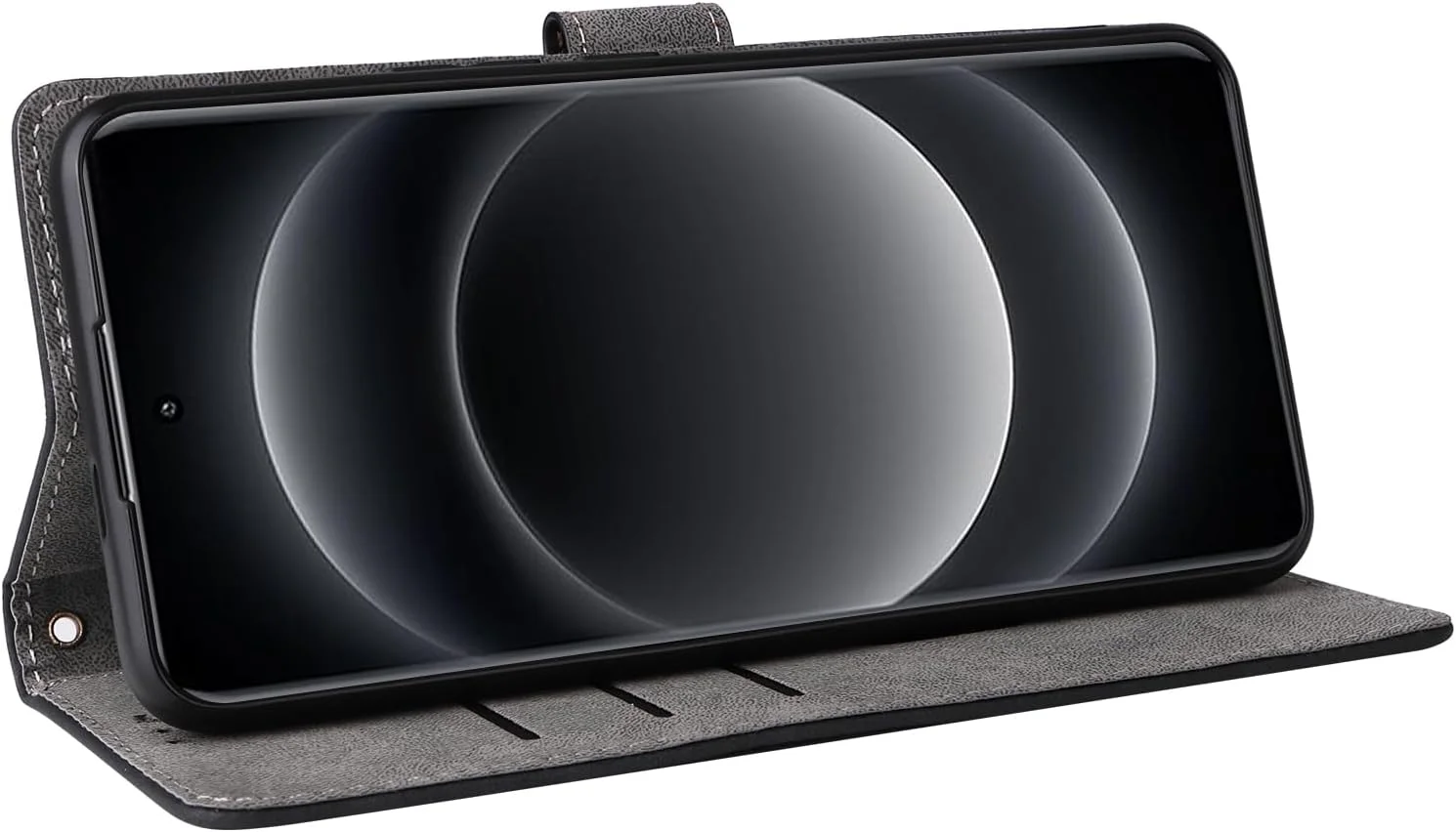 کاور محافظ چرمی OIATROE برای گوشی شیائومی 14 اولترا مدل کتابی به همراه جای کارت اعتباری و محافظت RFID - مشکی