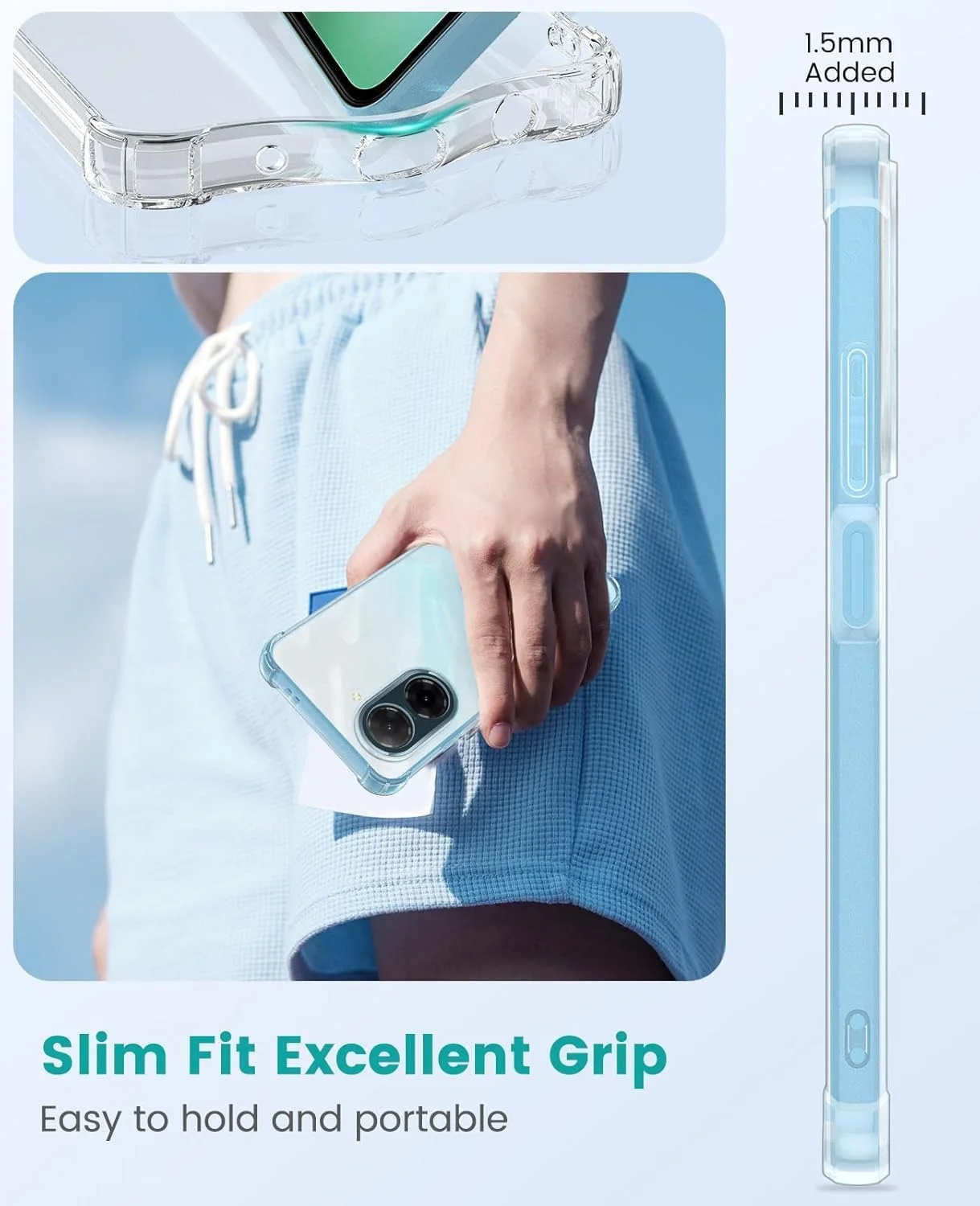 کاور محافظ ژله ای شفاف گوشی شیائومی ردمی A5 4G و پوکو C71 4G، ضربه گیر TPU با گوشه های تقویت شده و ضد خش کاور محافظ ژله ای شفاف گوشی شیائومی ردمی A5 4G و پوکو C71 4G، ضربه گیر TPU با گوشه های تقویت شده و ضد خش