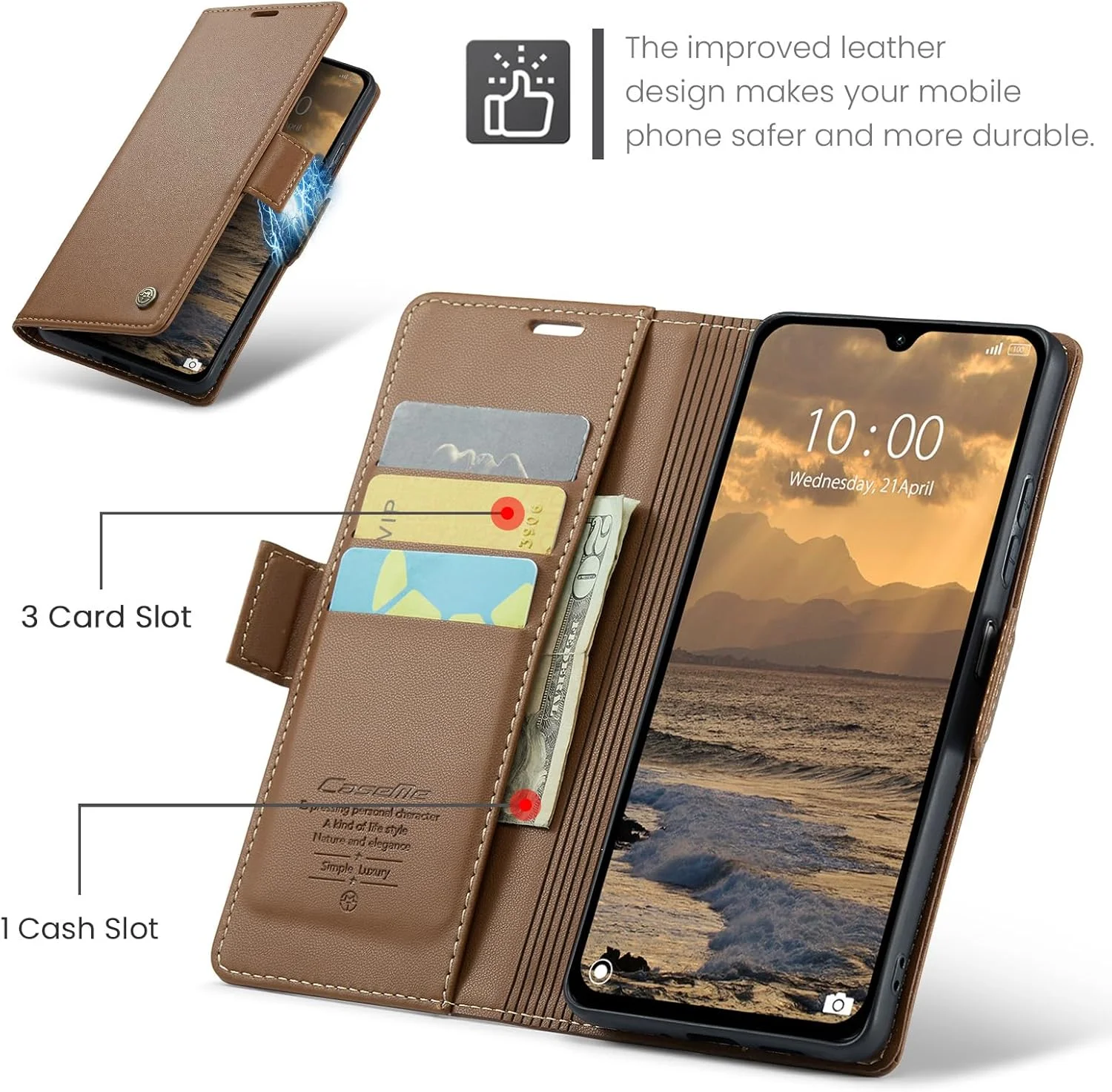 کیف چرمی ررزویرو برای شیائومی ردمی 14C، کیف پول چرمی PU با محافظت RFID، کاور ضد ضربه با پایه مغناطیسی برای ردمی 14C، قهوه ای کیف چرمی ررزویرو برای شیائومی ردمی 14C، کیف پول چرمی PU با محافظت RFID، کاور ضد ضربه با پایه مغناطیسی برای ردمی 14C، قهوه ای