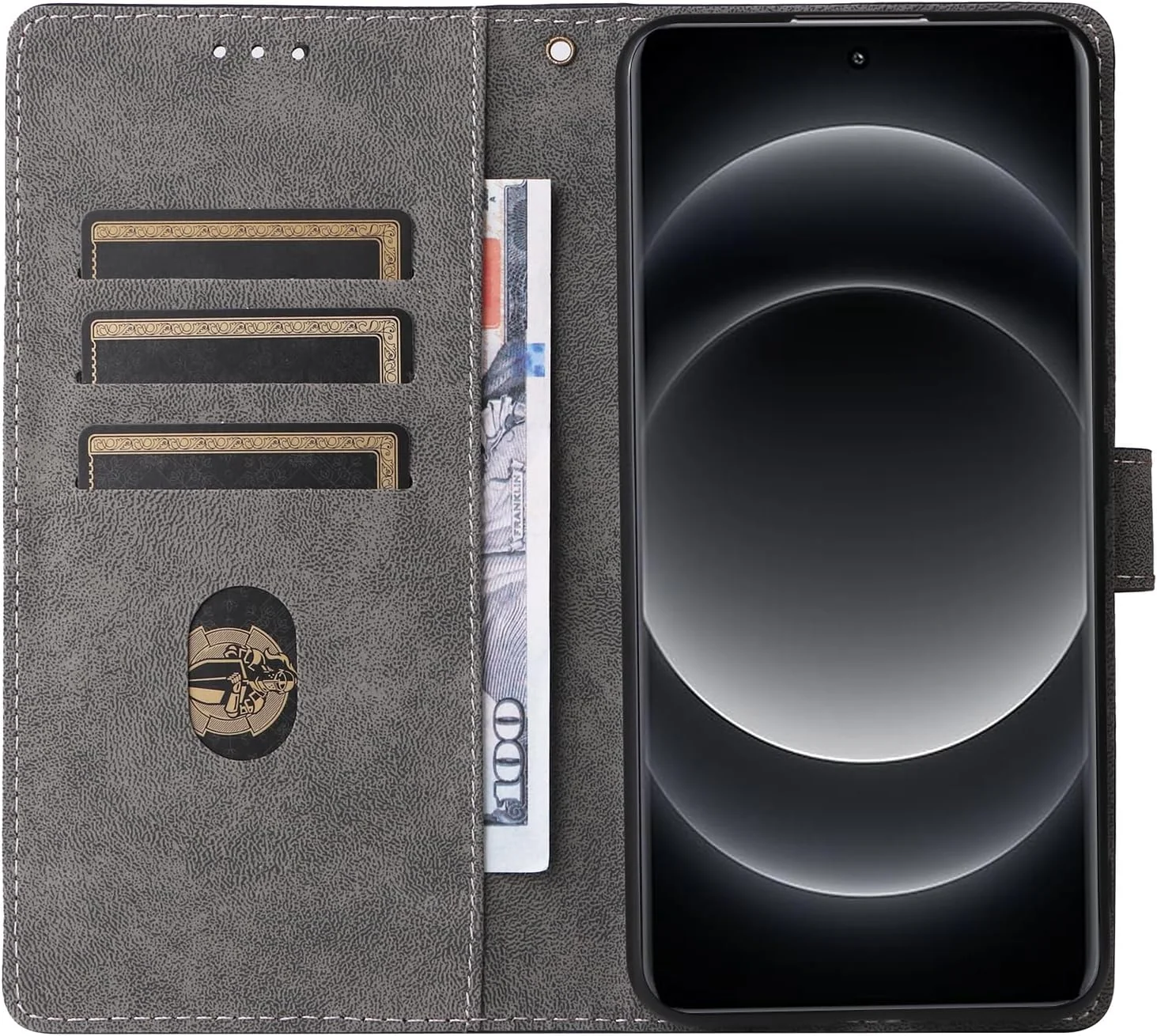 کاور محافظ چرمی OIATROE برای گوشی شیائومی 14 اولترا مدل کتابی به همراه جای کارت اعتباری و محافظت RFID - مشکی