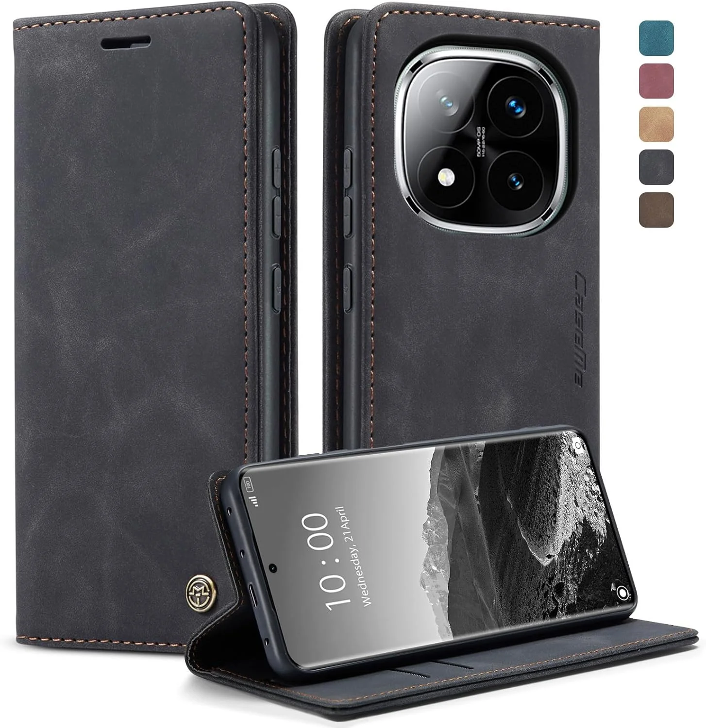 کیف کلاسوری برای گوشی شیائومی ردمی نوت 14 پرو 5G / ردمی نوت 14 پرو پلاس 5G، کیف چرمی تاشو با نگهدارنده کارت مغناطیسی، محافظ ضد ضربه - مشکی کیف کلاسوری برای گوشی شیائومی ردمی نوت 14 پرو 5G / ردمی نوت 14 پرو پلاس 5G، کیف چرمی تاشو با نگهدارنده کارت مغناطیسی، محافظ ضد ضربه - مشکی