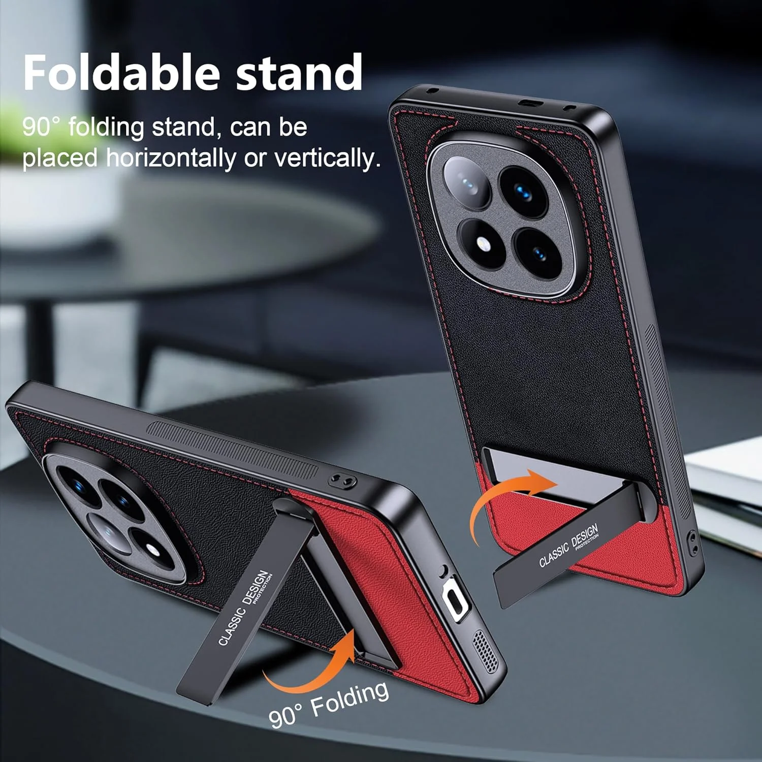 قاب گوشی ردمی نوت ۱۴ پرو پلاس 5G: استند تاشو، برش های دقیق، محافظت در برابر سقوط، چرم PU، قرمز قاب گوشی ردمی نوت ۱۴ پرو پلاس 5G: استند تاشو، برش های دقیق، محافظت در برابر سقوط، چرم PU، قرمز