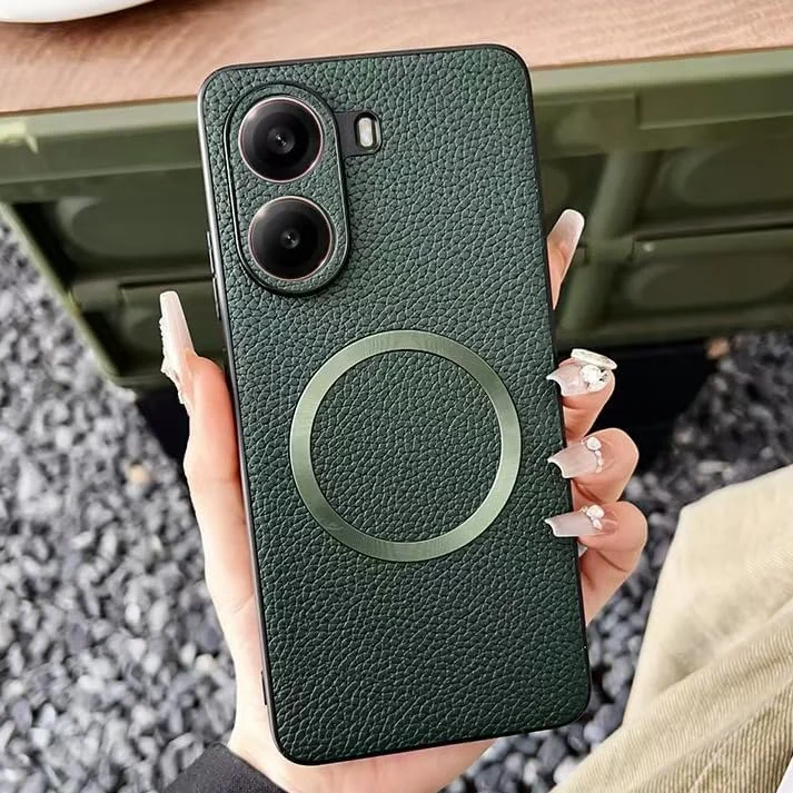 قاب چرمی ممتاز برای شیائومی پوکو X7 پرو، فریم TPU فوق العاده باریک سازگار با MagSafe با محافظت دقیق از دوربین و ضد ضربه - طراحی لوکس مات (برای شیائومی پوکو X7 پرو، سبز) قاب چرمی ممتاز برای شیائومی پوکو X7 پرو، فریم TPU فوق العاده باریک سازگار با MagSafe با محافظت دقیق از دوربین و ضد ضربه - طراحی لوکس مات (برای شیائومی پوکو X7 پرو، سبز)