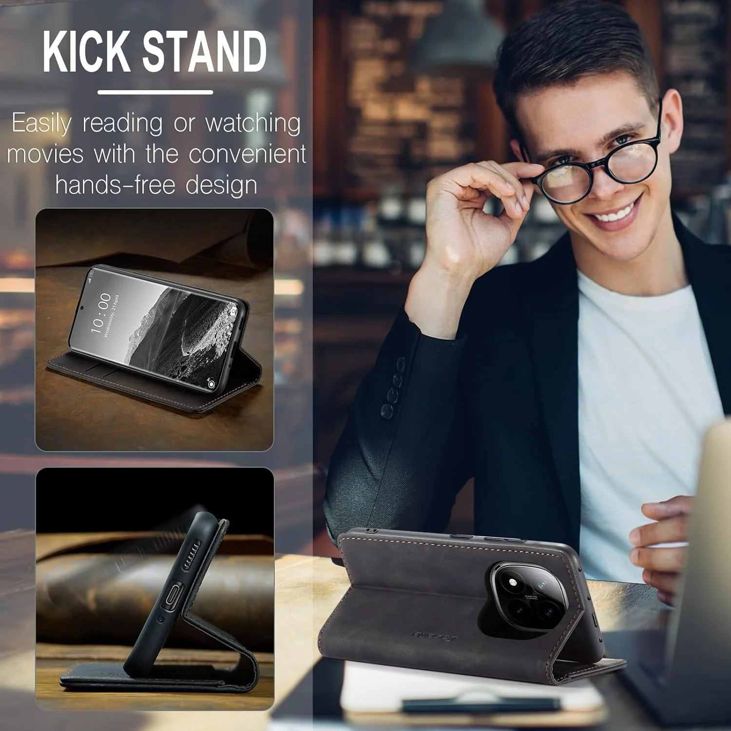 کیف کلاسوری برای گوشی شیائومی ردمی نوت 14 پرو 5G / ردمی نوت 14 پرو پلاس 5G، کیف چرمی تاشو با نگهدارنده کارت مغناطیسی، محافظ ضد ضربه - مشکی کیف کلاسوری برای گوشی شیائومی ردمی نوت 14 پرو 5G / ردمی نوت 14 پرو پلاس 5G، کیف چرمی تاشو با نگهدارنده کارت مغناطیسی، محافظ ضد ضربه - مشکی