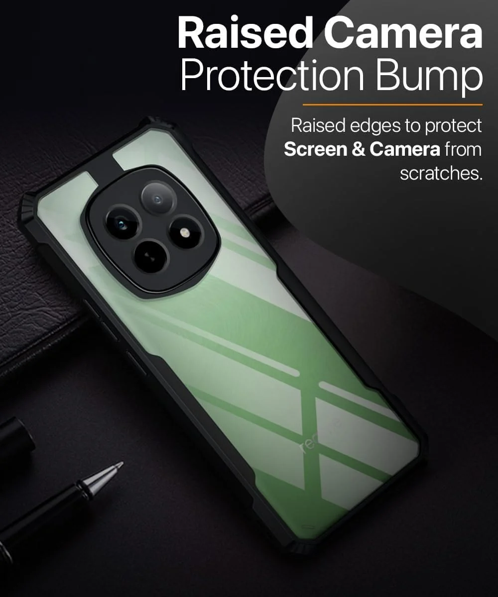 کاور پشتی سخت PC شفاف Muzz Xiaomi Redmi Note 14 Pro Plus با حاشیه TPU آبی ضد ضربه، محافظ لنز دوربین مقاوم در برابر ضربه 360 درجه، کاور شفاف برای Redmi Note 14 Pro+ 5G