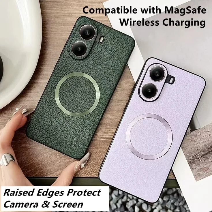 قاب چرمی ممتاز برای شیائومی پوکو X7 پرو، فریم TPU فوق العاده باریک سازگار با MagSafe با محافظت دقیق از دوربین و ضد ضربه - طراحی لوکس مات (برای شیائومی پوکو X7 پرو، سبز) قاب چرمی ممتاز برای شیائومی پوکو X7 پرو، فریم TPU فوق العاده باریک سازگار با MagSafe با محافظت دقیق از دوربین و ضد ضربه - طراحی لوکس مات (برای شیائومی پوکو X7 پرو، سبز)