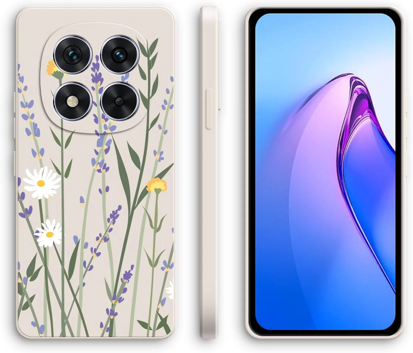 کاور ژله ای باریک و ضد ضربه شیاومی ردمی نوت 14 پرو 5G / پوکو X7 5G با طرح فانتزی و لبه های صاف - رنگ یاسی و سفید