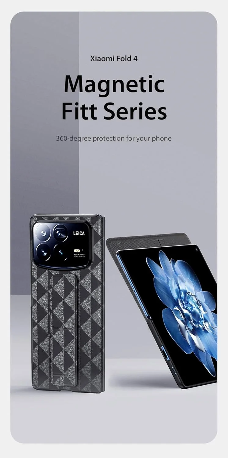 کیف تاشو سری Fitt دوکس دوکیس برای شیائومی میکس فولد 4 – محافظ کامل 360 درجه، طراحی باریک و مناسب تاشو با نصب آسان دو تکه – مشکی