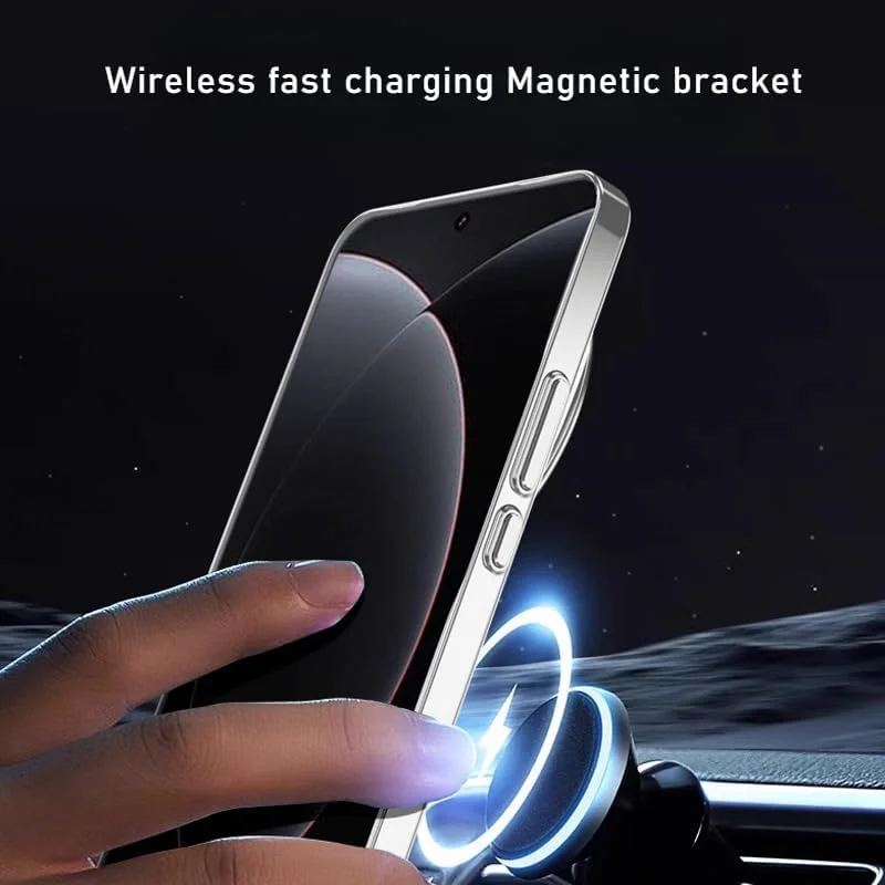 کاور محافظ مغناطیسی شفاف Gruattreay سازگار با گوشی شیائومی Mi 15 Ultra، دارای محافظ لنز فلزی و قابلیت شارژ بی‌سیم، ضد ضربه و ضد سقوط (مشکی)