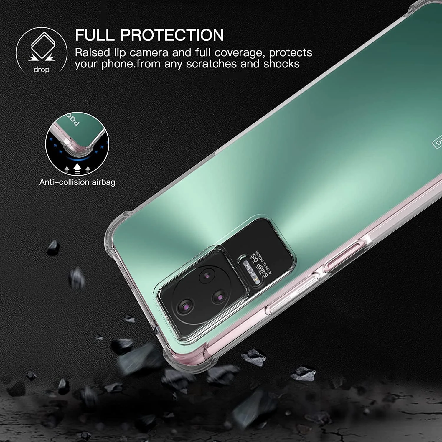 کاور محافظ ژله ای شفاف گوشی شیائومی پوکو F4 / ردمی K40S، ضربه گیر، ضد خش، با لبه های تقویت شده کاور محافظ ژله ای شفاف گوشی شیائومی پوکو F4 / ردمی K40S، ضربه گیر، ضد خش، با لبه های تقویت شده