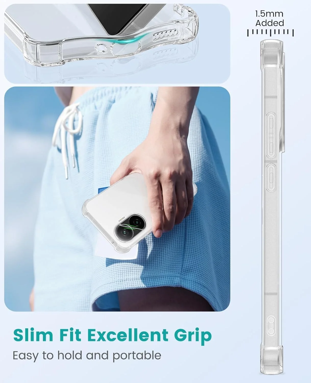 کاور محافظ ژله ای شفاف و نرم Zubitech سازگار با گوشی های شیائومی Poco F7 / Redmi Turbo 4 Pro، سبک و مقاوم در برابر ضربه، با محافظت از دوربین