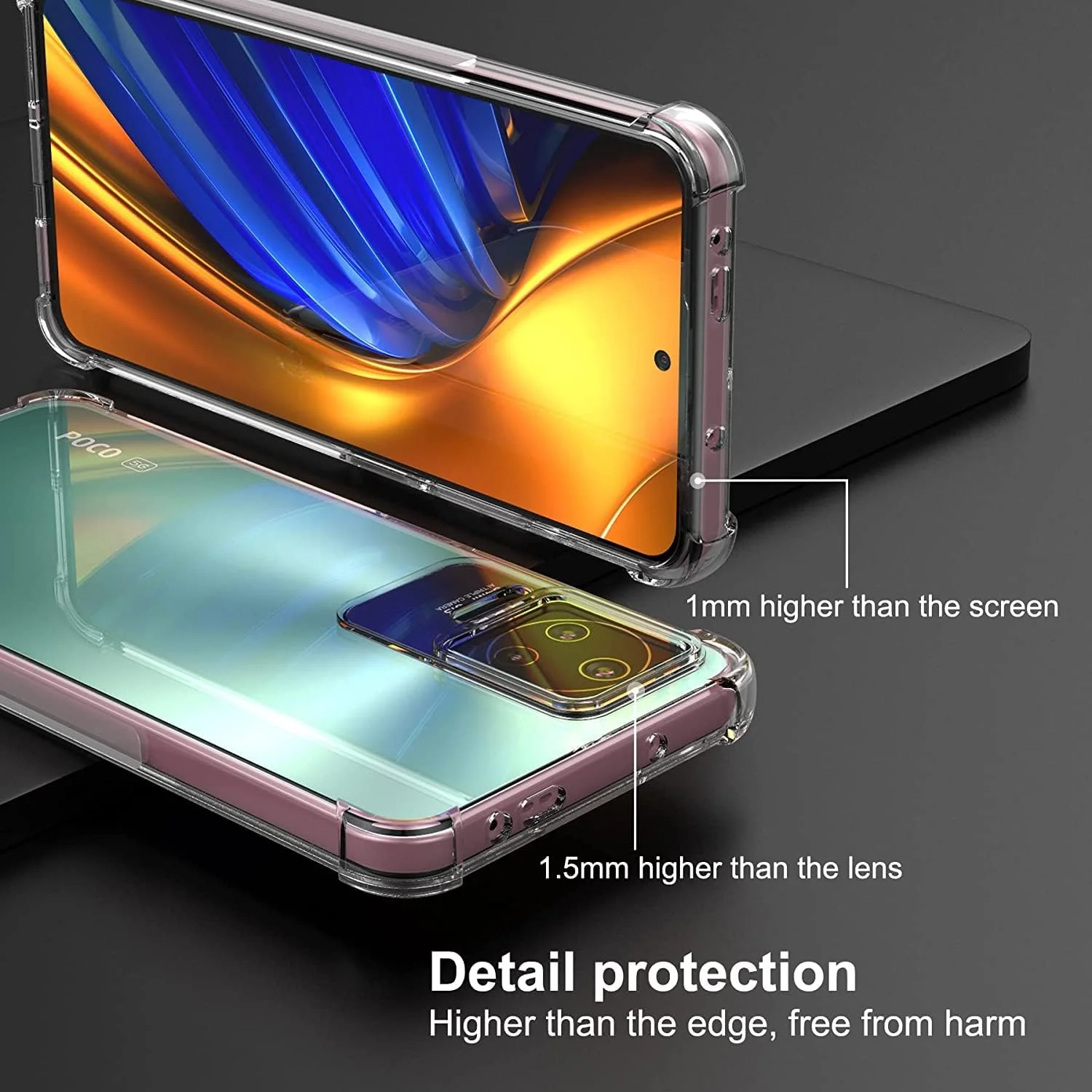 کاور محافظ ژله ای شفاف گوشی شیائومی پوکو F4 / ردمی K40S، ضربه گیر، ضد خش، با لبه های تقویت شده کاور محافظ ژله ای شفاف گوشی شیائومی پوکو F4 / ردمی K40S، ضربه گیر، ضد خش، با لبه های تقویت شده