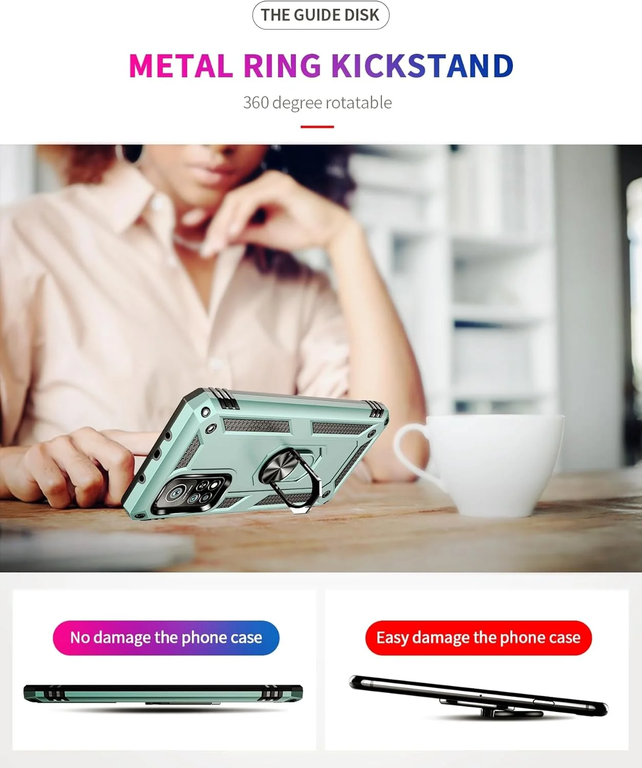 کاور محافظ گوشی سوراکا مناسب برای شیائومی می 10 تی 5G / شیائومی می 10 تی پرو 5G با حلقه فلزی نگهدارنده، ضد ضربه، لبه سیلیکونی نرم، پشت PC سخت با صفحه فلزی برای هولدر مغناطیسی ماشین