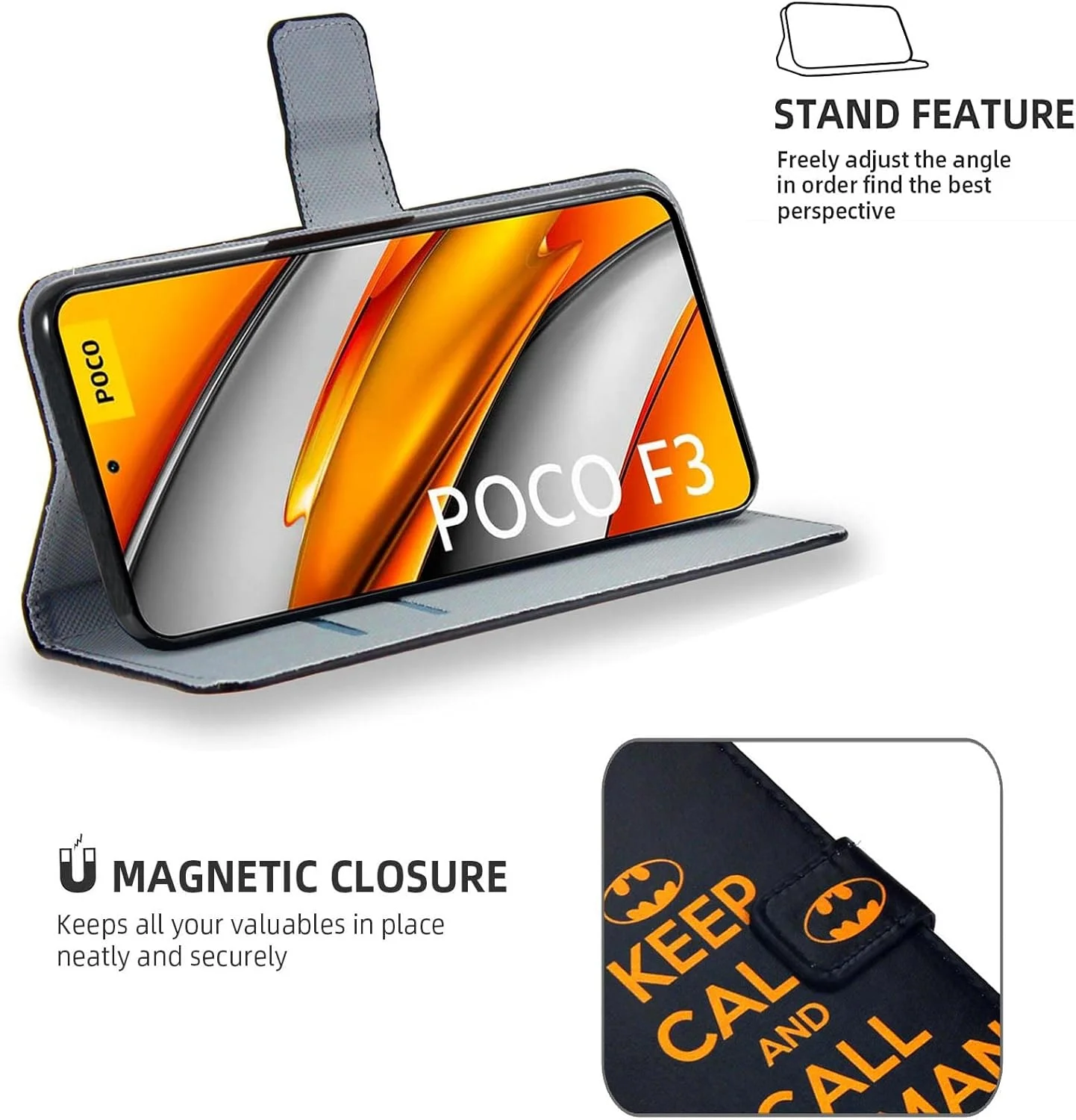 کیف چرمی برای شیائومی پوکو F3، کیف پول ضد ضربه با قابلیت تاشو، دارای جای کارت مغناطیسی و پایه نگهدارنده کیف چرمی برای شیائومی پوکو F3، کیف پول ضد ضربه با قابلیت تاشو، دارای جای کارت مغناطیسی و پایه نگهدارنده