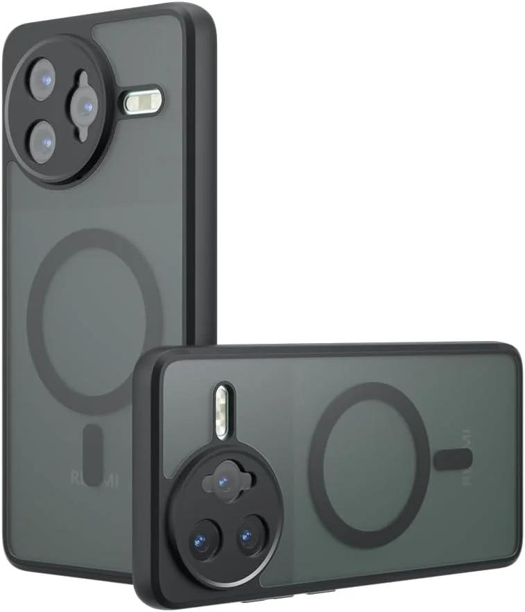 قاب محافظ مغناطیسی BoerHang سازگار با Xiaomi Redmi K80، [ضد اثر انگشت و ضد خش]، قاب محافظ مات شفاف برای Xiaomi Redmi K80، مشکی