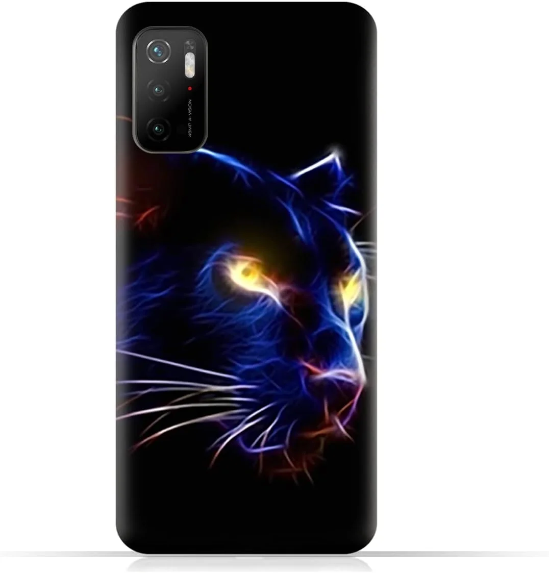 کاور محافظ گوشی موبایل شیائومی پوکو ام 3 پرو ای ام سی دیزاین مدل TPU طرح چشمان پلنگ