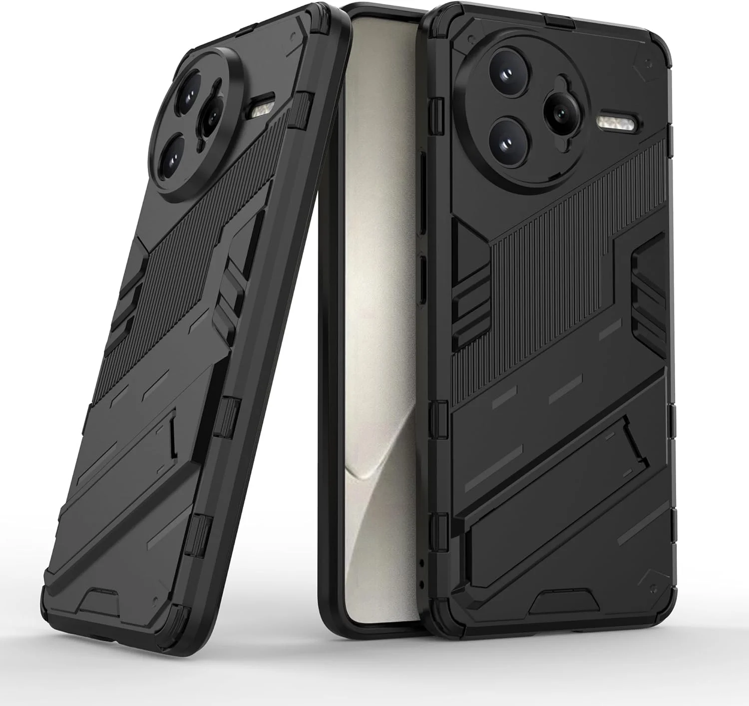 قاب گوشی شیائومی پوکو F7 Ultra مدل ESHUYI با پایه نامرئی [محافظت ضد سقوط درجه نظامی] [عملکرد پایه مغناطیسی خودرو] ساخته شده از PC و TPU، مشکی